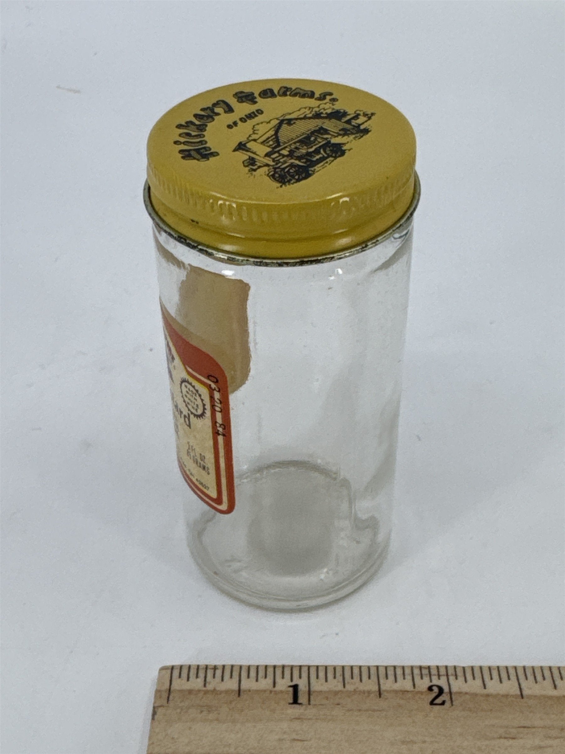 Vintage Hickory Farms Of Ohio 3 Oz. Empty Dijon Mustard Glass Jar