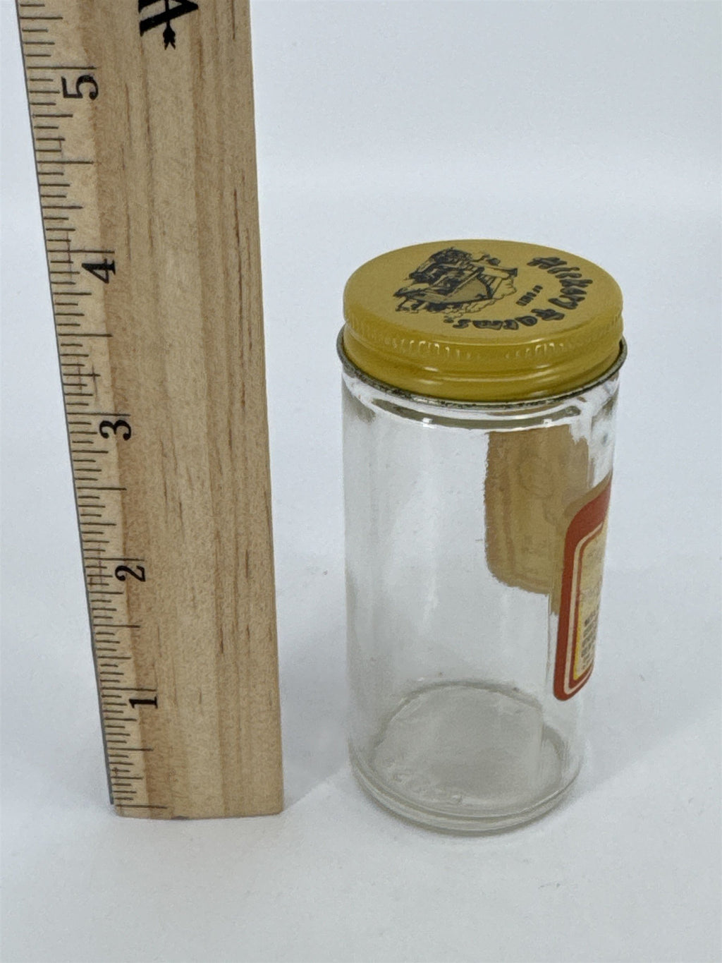 Vintage Hickory Farms Of Ohio 3 Oz. Empty Dijon Mustard Glass Jar
