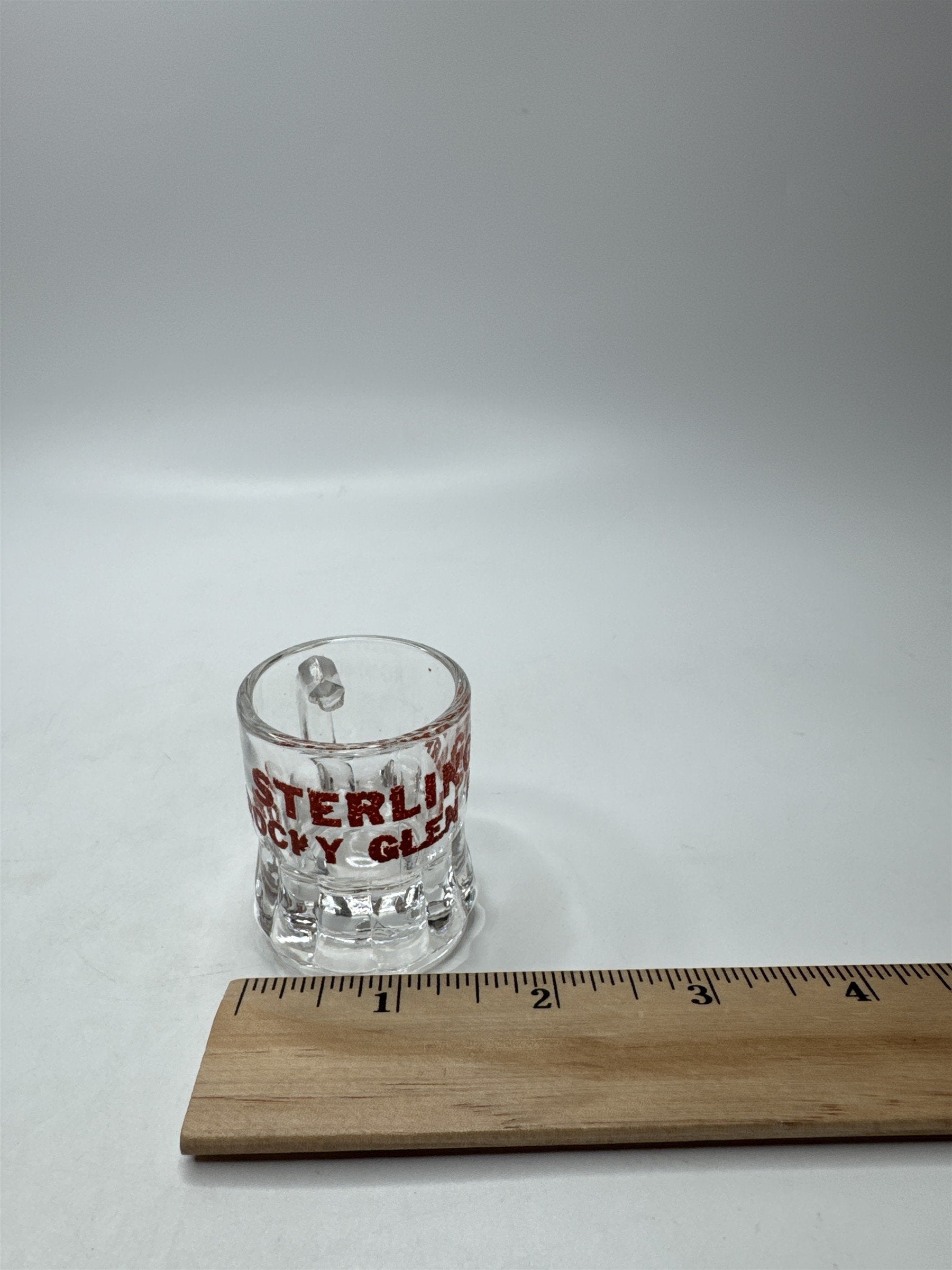 Vintage Sterling's Rocky Glen Park Shot Glass Pennsylvania PA Souvenir Collectib