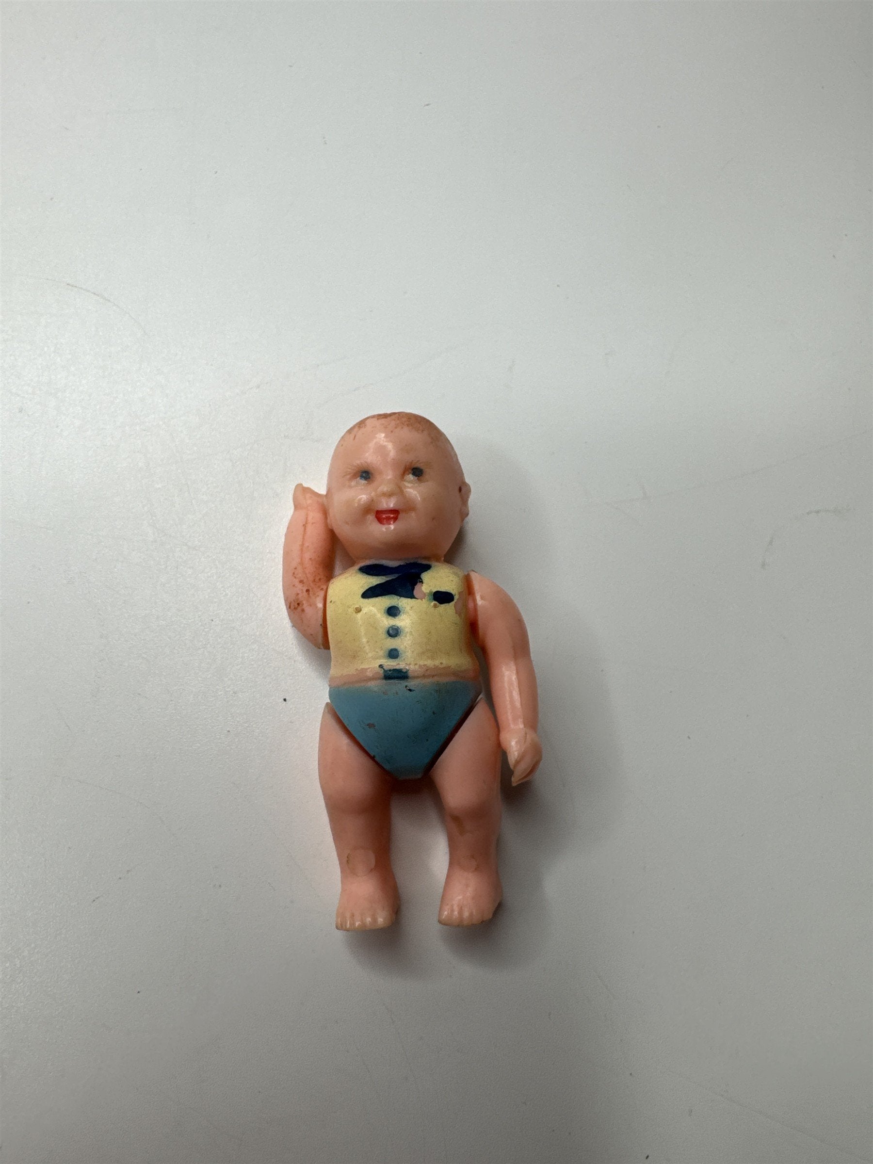 Vintage 1949 Renwal Dollhouse Baby Doll No 8 Miniature Baby Doll Moving Arms