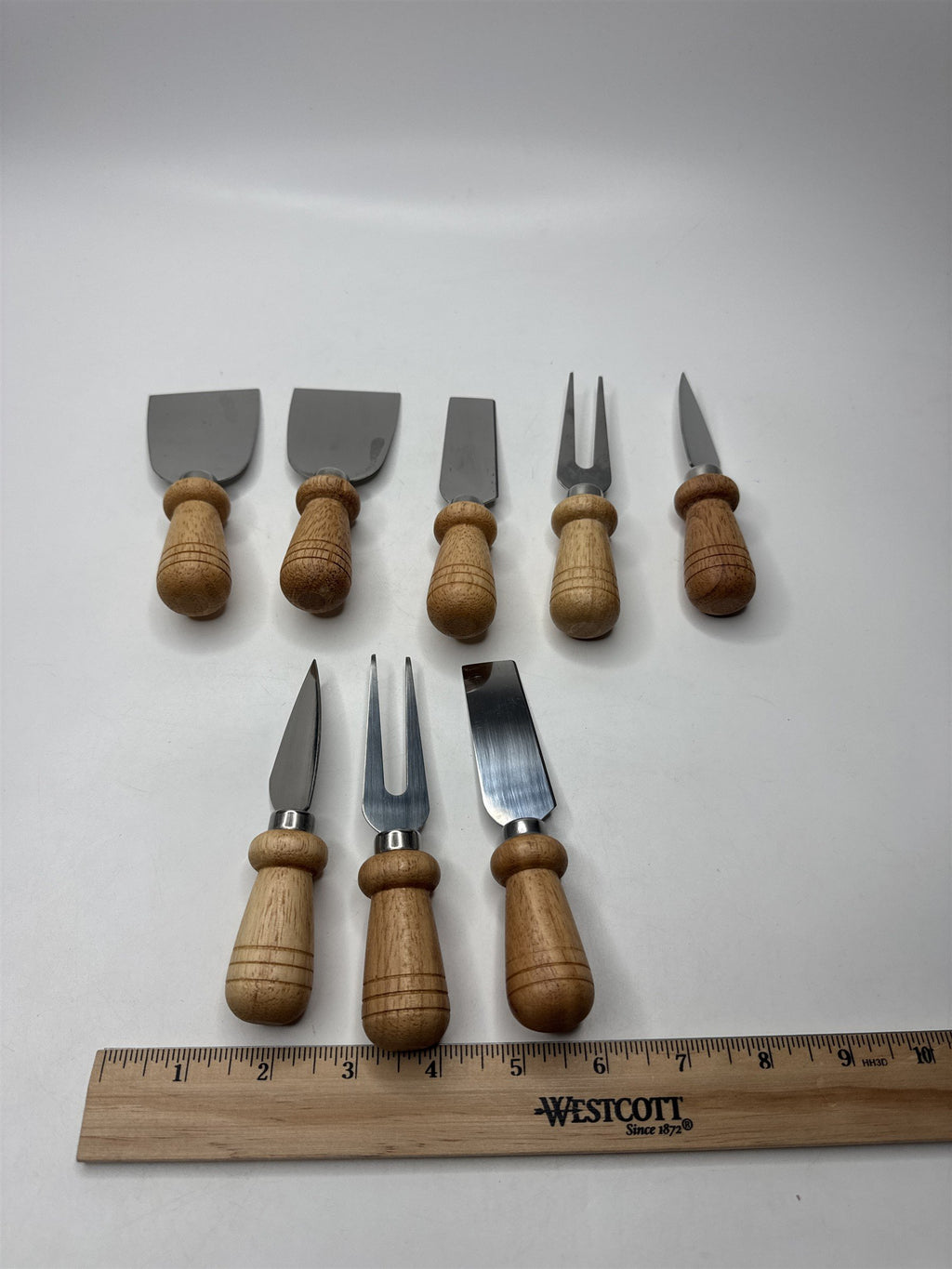 8pc Mini Small Cheese Board Serving Utensil Set Cutlery Stainless Steel
