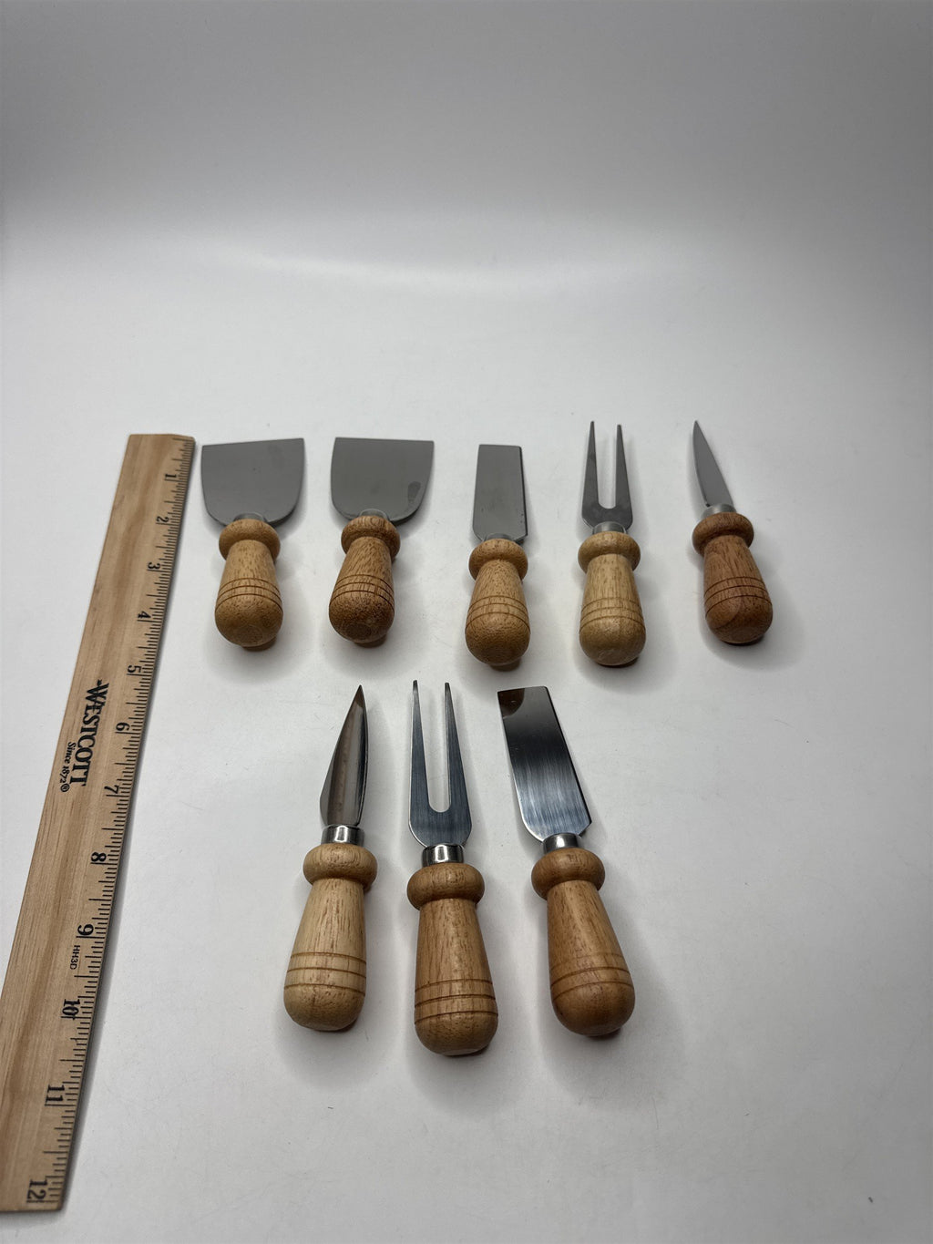8pc Mini Small Cheese Board Serving Utensil Set Cutlery Stainless Steel