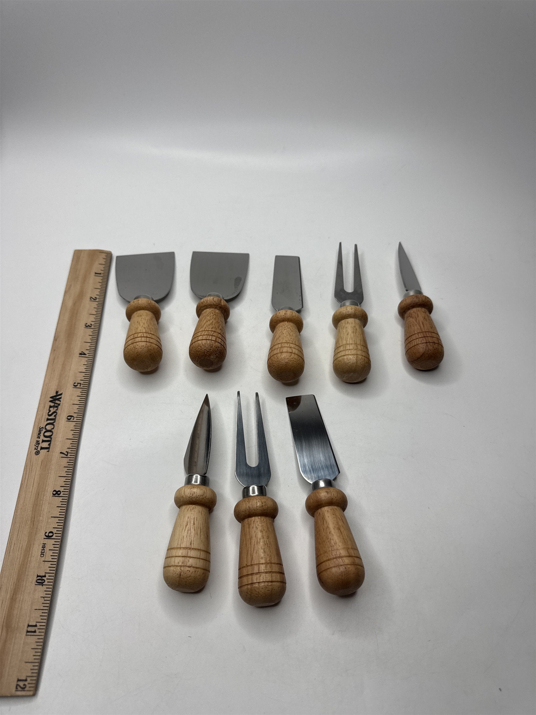 8pc Mini Small Cheese Board Serving Utensil Set Cutlery Stainless Steel