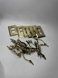 Lot of Vintage Gold Tone 3" Center Cabinet Hardware Handles and Outlet Covers