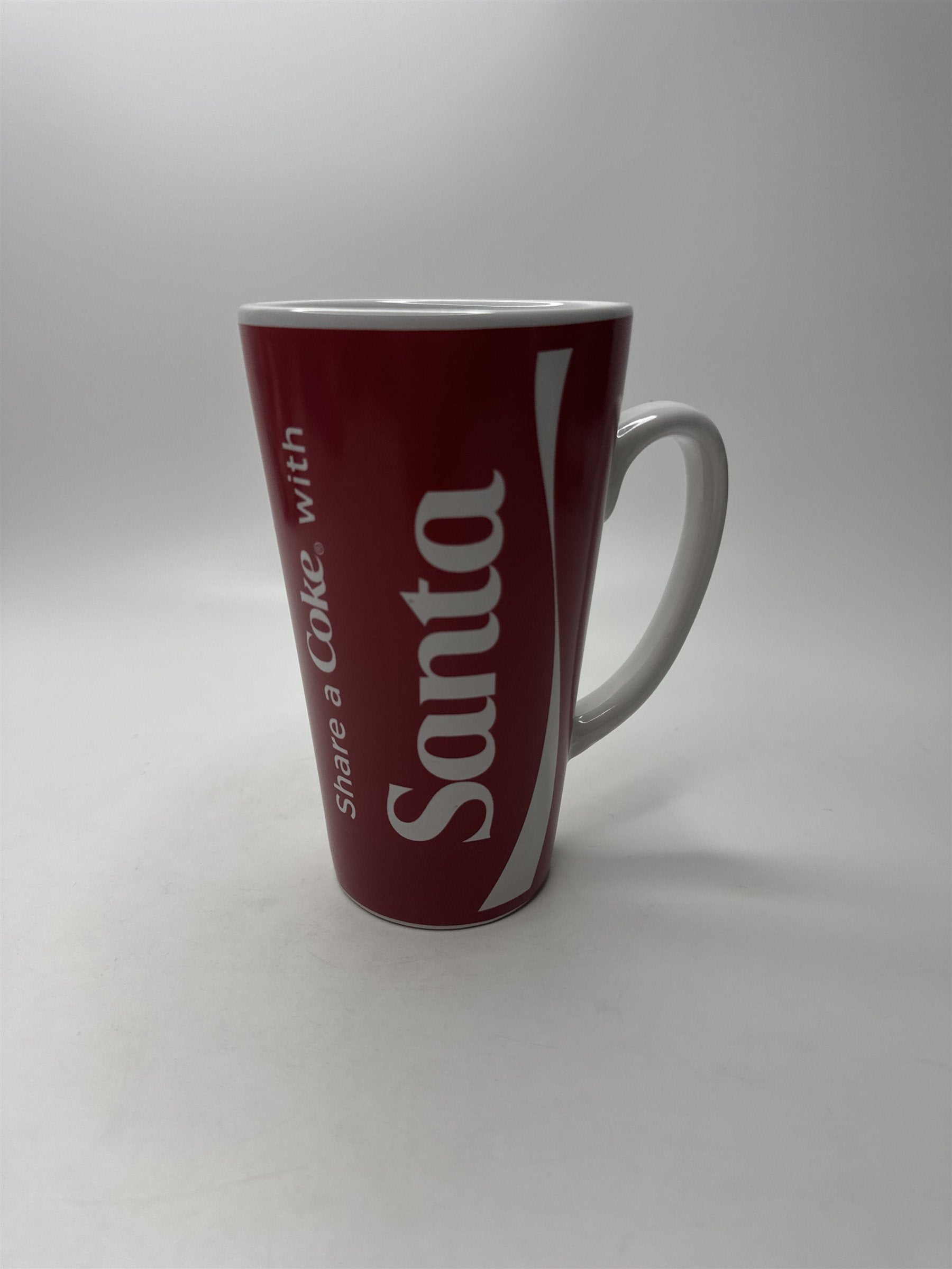 Coca-Cola Share a Coke with Santa Mug Soda Drink Coffee Cup Red Christmas 16oz