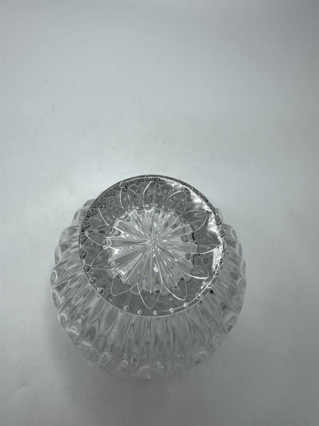 VTG Oneida Southern Garden Crystal Candy Dish Frosted Rose Design
