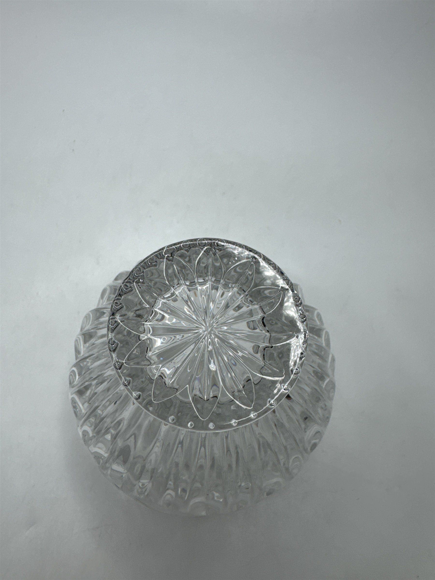 VTG Oneida Southern Garden Crystal Candy Dish Frosted Rose Design