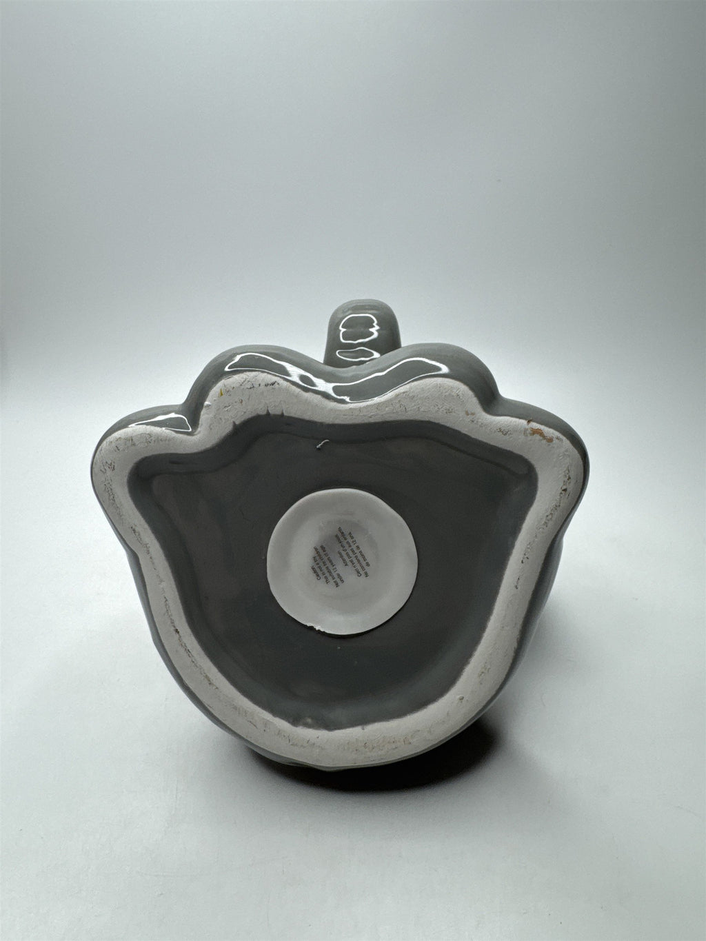 Gray Ceramic Elephant Piggy Coin Bank w/ Rubber Stopper Home Decor Gift