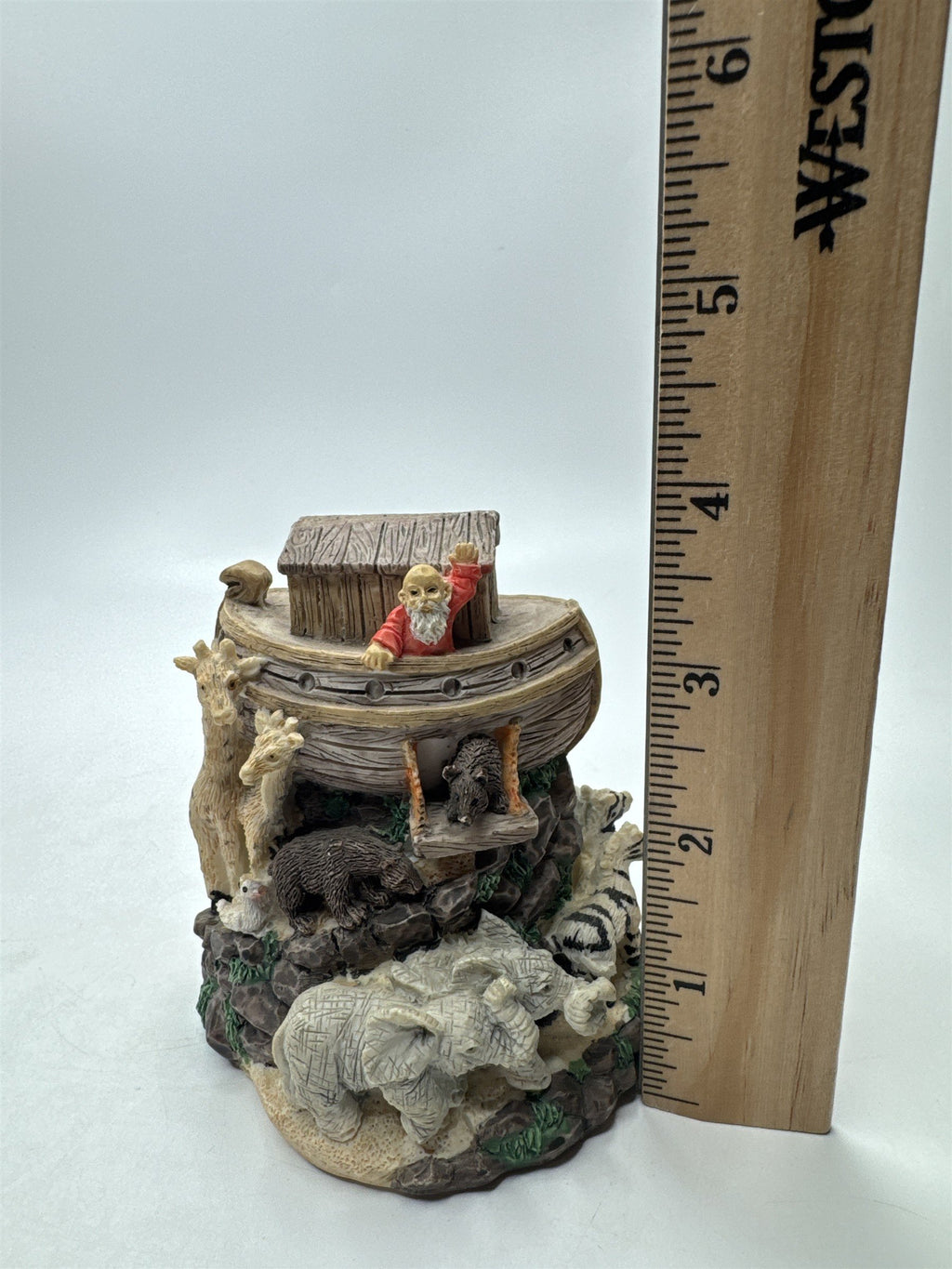 Noah's Ark Figurine /w Animals 4" Tall Bible Religious Christianity Decor
