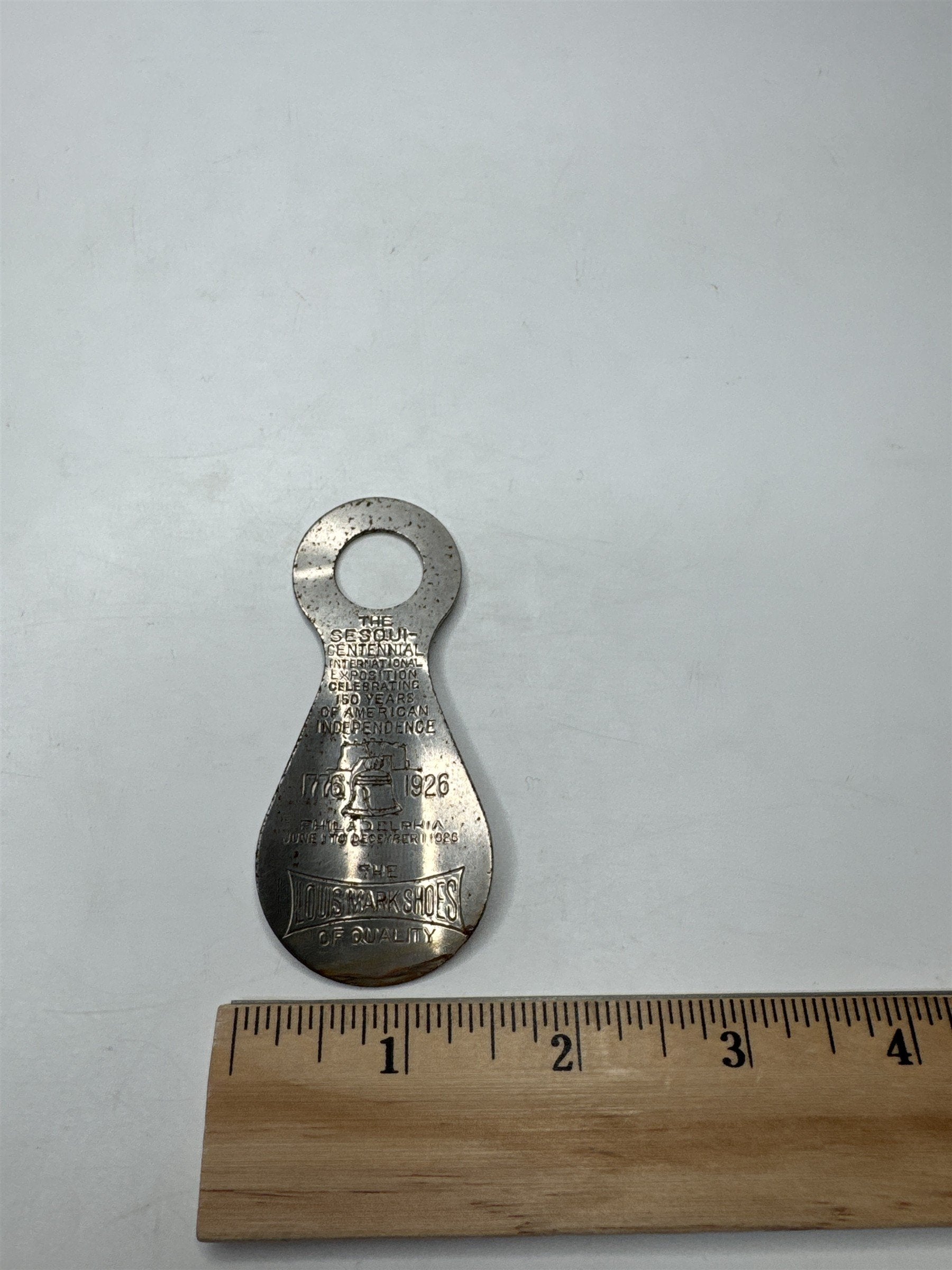 1926 Sesqui-Centennial Exposition Louis Mark Shoes Miniature Shoe Horn Antique