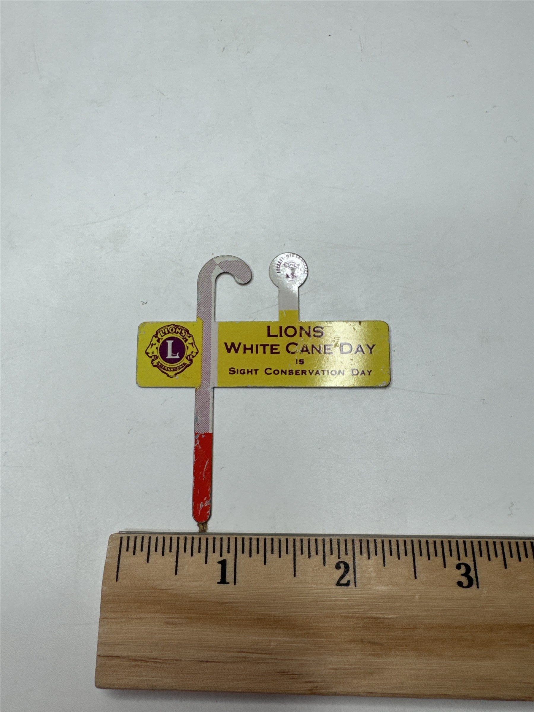 Vintage Lions International Lions White Cane Day Sight Conservation Day Pin