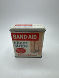 Vintage Band-Aid Tin Johnson & Johnson Sheer Strips Metal Empty Pharmacy Ad