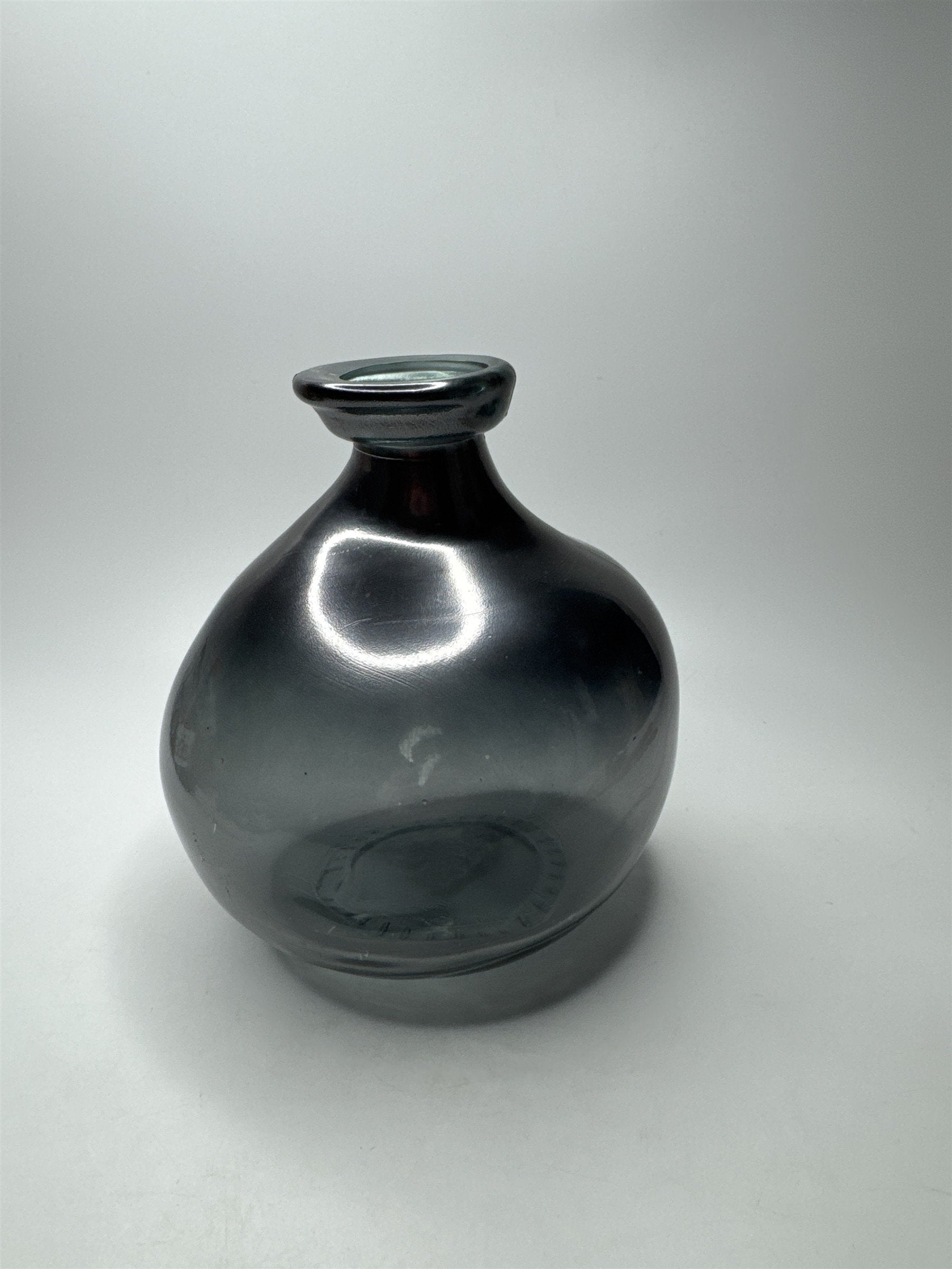 San Miguel Style Vase Recycled Glass Silver Bubble Round Glass Table Vase