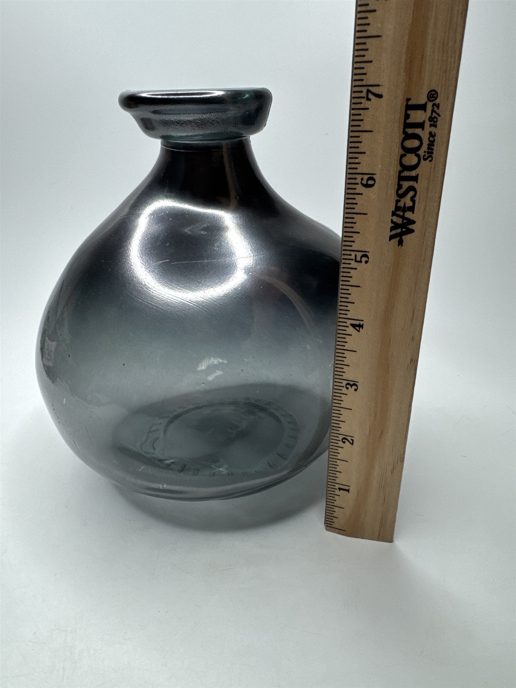San Miguel Style Vase Recycled Glass Silver Bubble Round Glass Table Vase