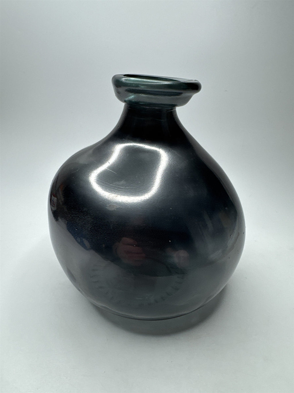 San Miguel Style Vase Recycled Glass Silver Bubble Round Glass Table Vase