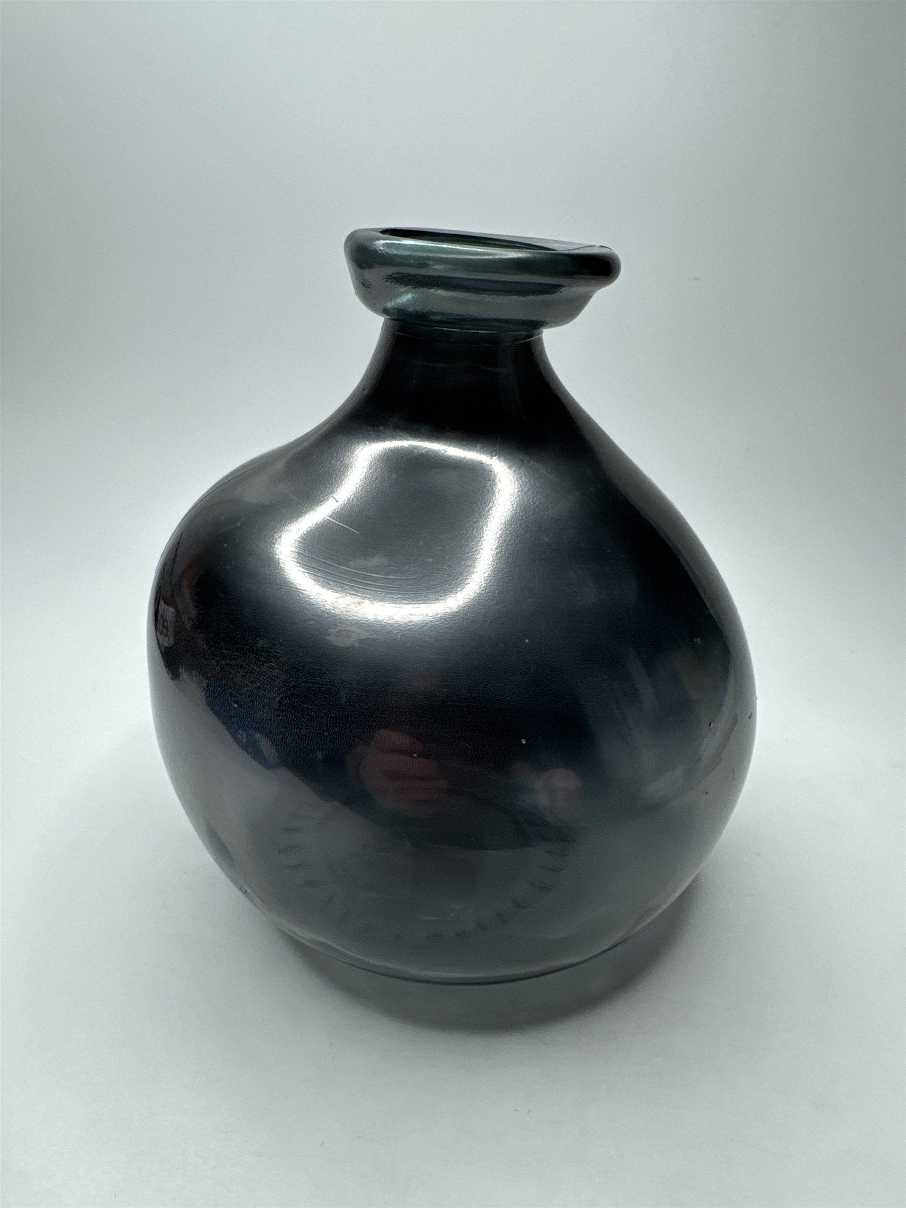 San Miguel Style Vase Recycled Glass Silver Bubble Round Glass Table Vase