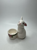 Vintage Avon 1980 Ceramic Bunny Rabbit Votive Candle Holder Easter Spring Flower