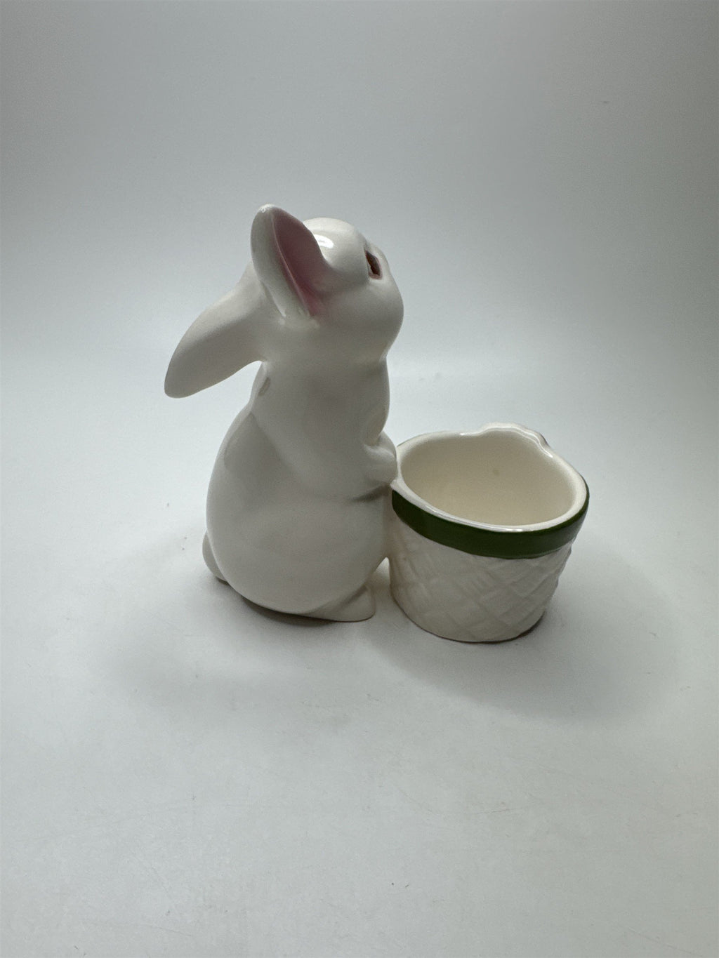 Vintage Avon 1980 Ceramic Bunny Rabbit Votive Candle Holder Easter Spring Flower