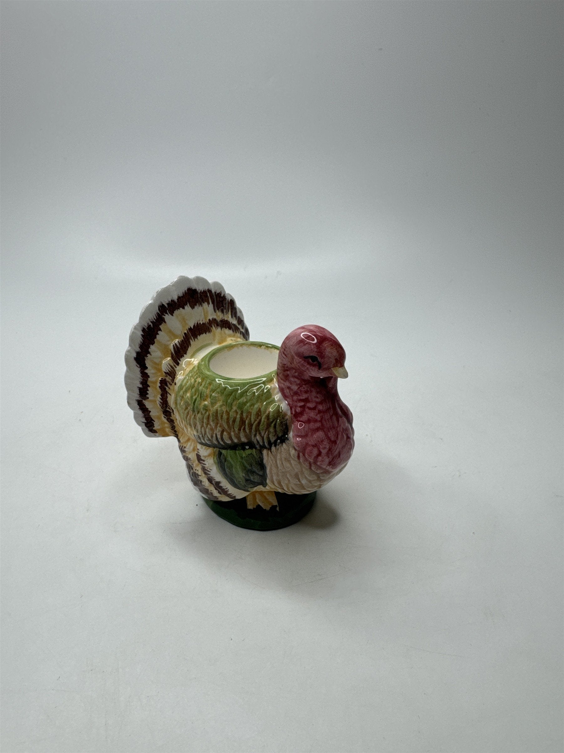 Vintage Turkey Ceramic Candle Holder Thanksgiving Autumn Decor Made in Taiwan