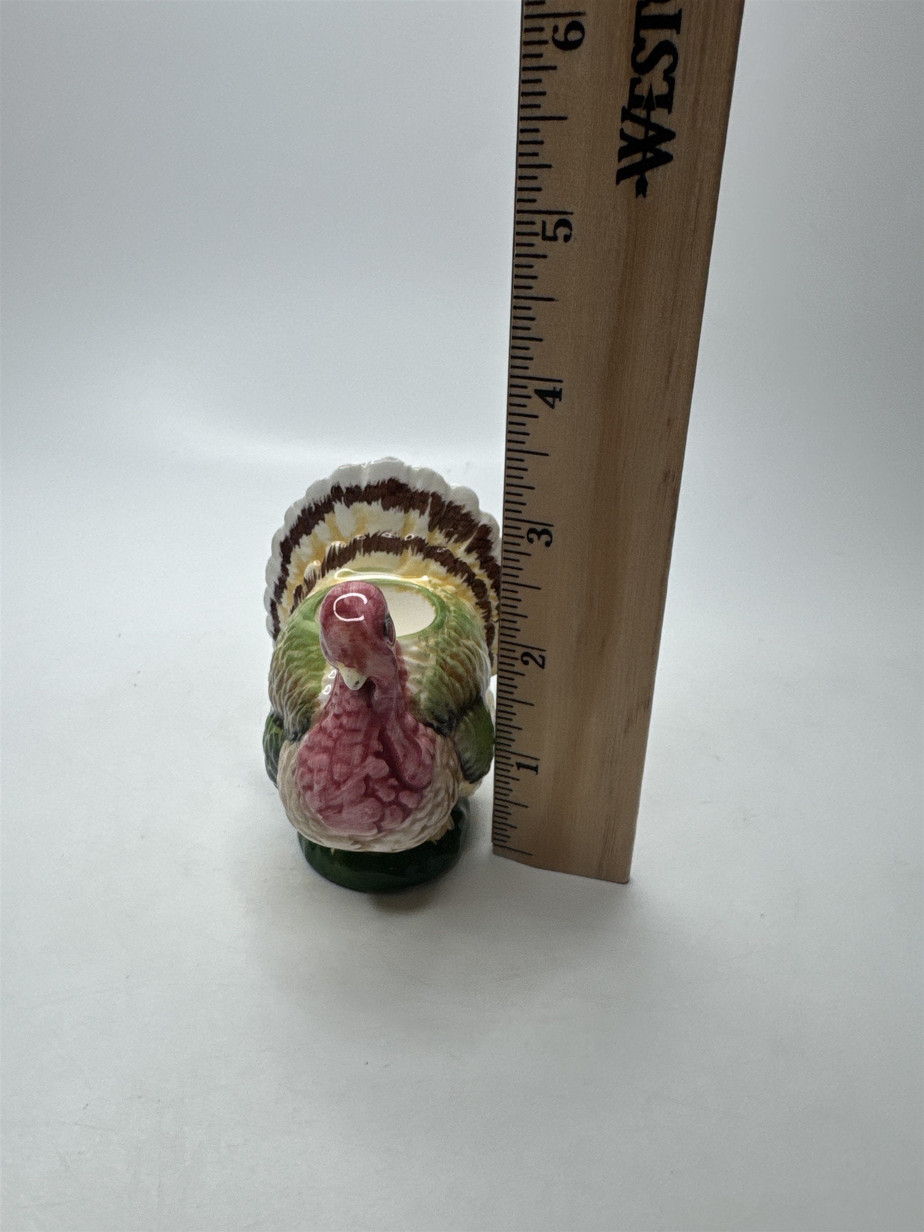 Vintage Turkey Ceramic Candle Holder Thanksgiving Autumn Decor Made in Taiwan