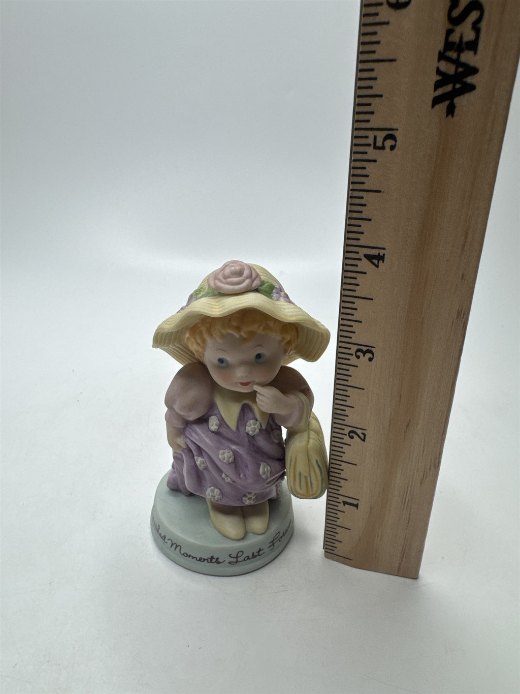 Vintage Avon Cherished Moments Last Forever Figurine 1983 Purple Floral Dress