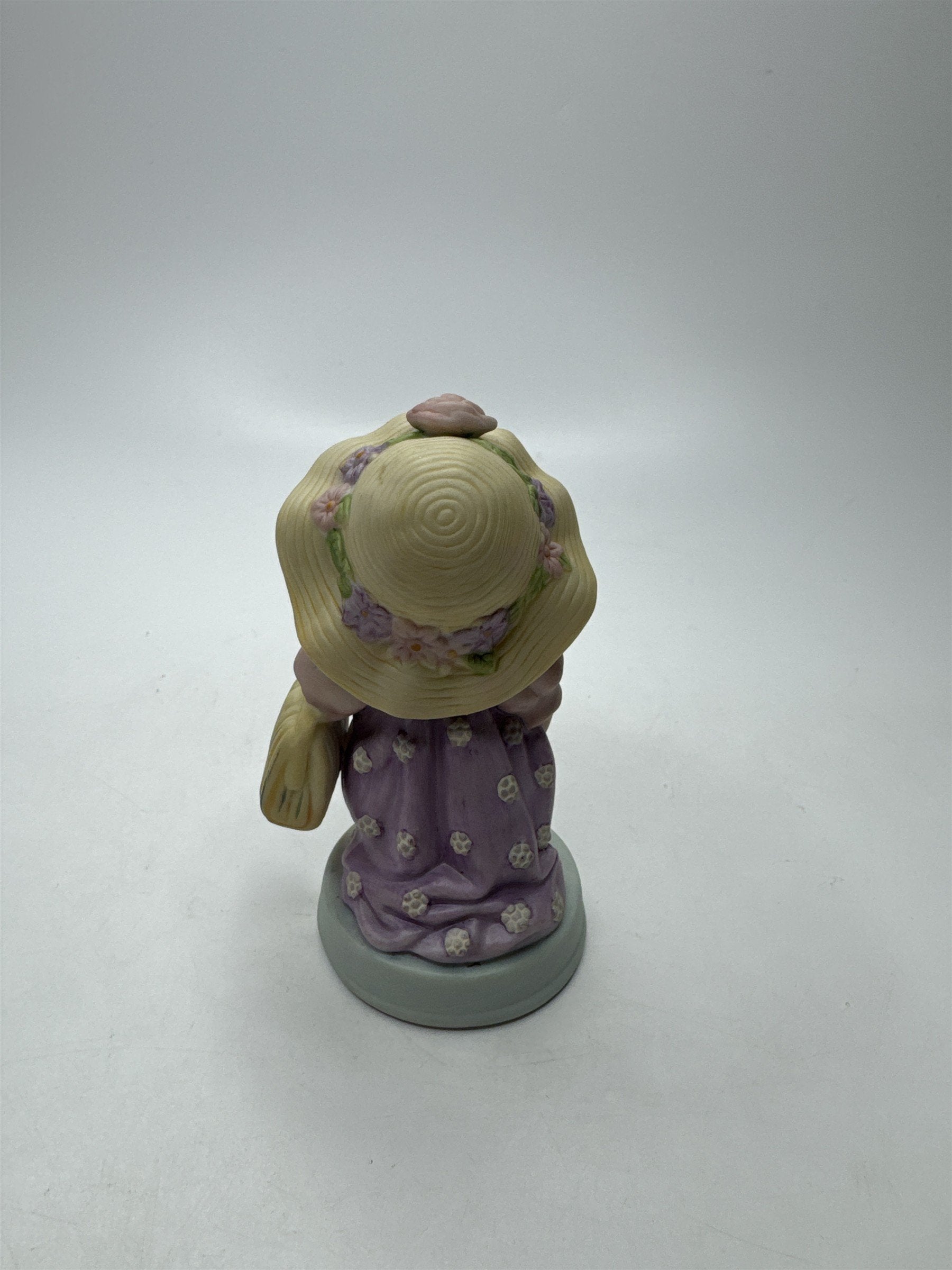 Vintage Avon Cherished Moments Last Forever Figurine 1983 Purple Floral Dress