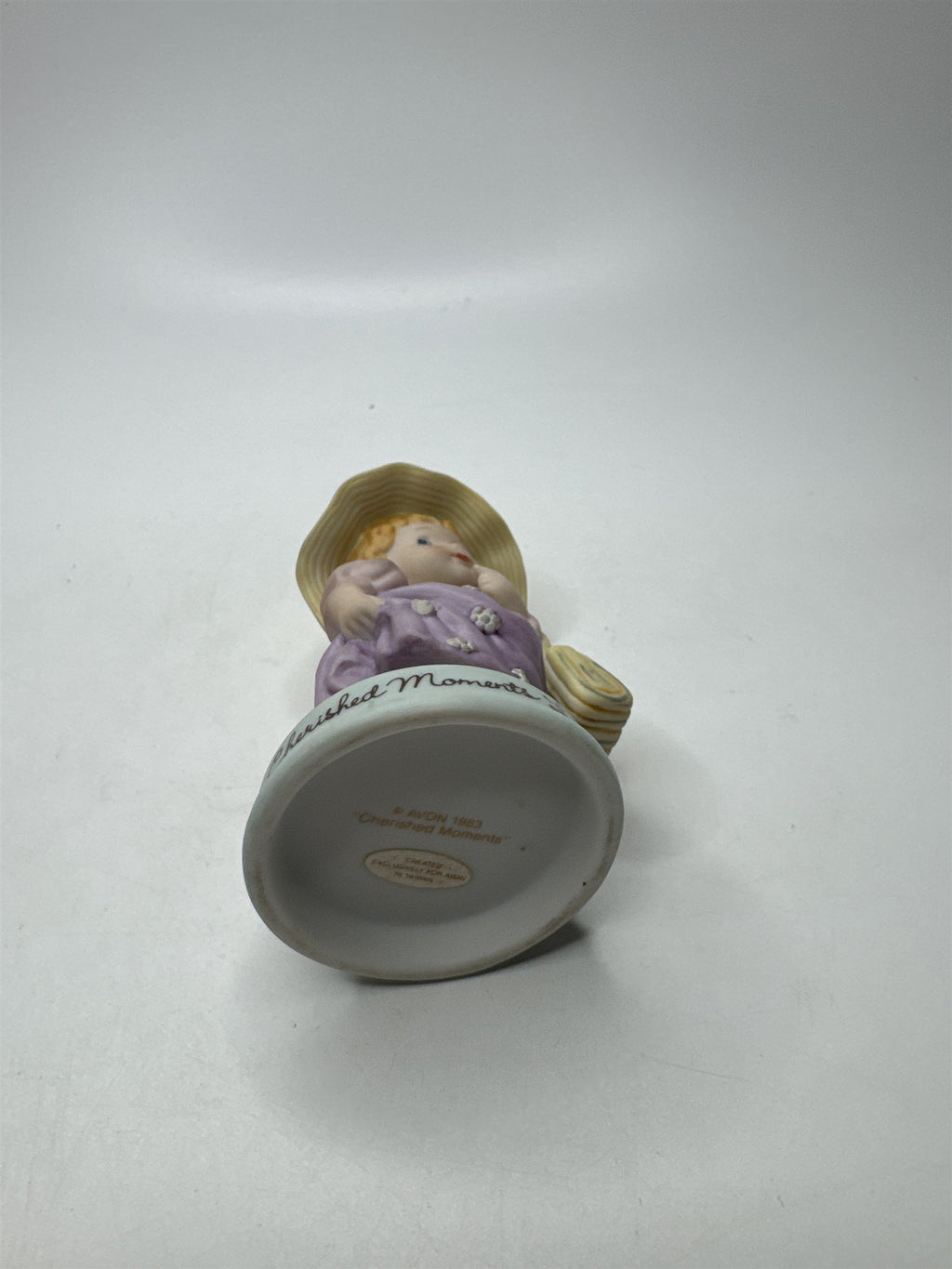 Vintage Avon Cherished Moments Last Forever Figurine 1983 Purple Floral Dress