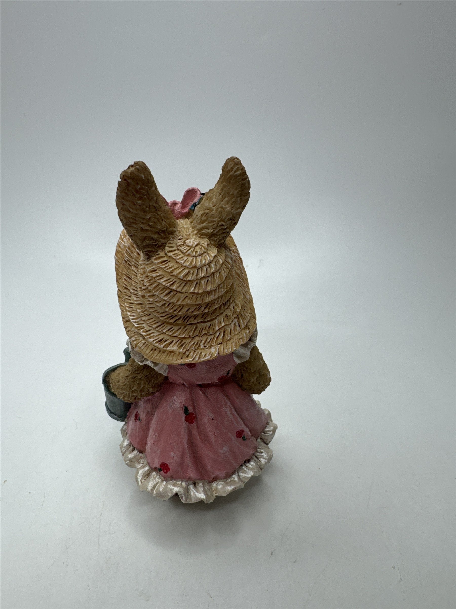 Vintage Home Interiors Flower Garden Bunny Figurine With Watering Can Decor