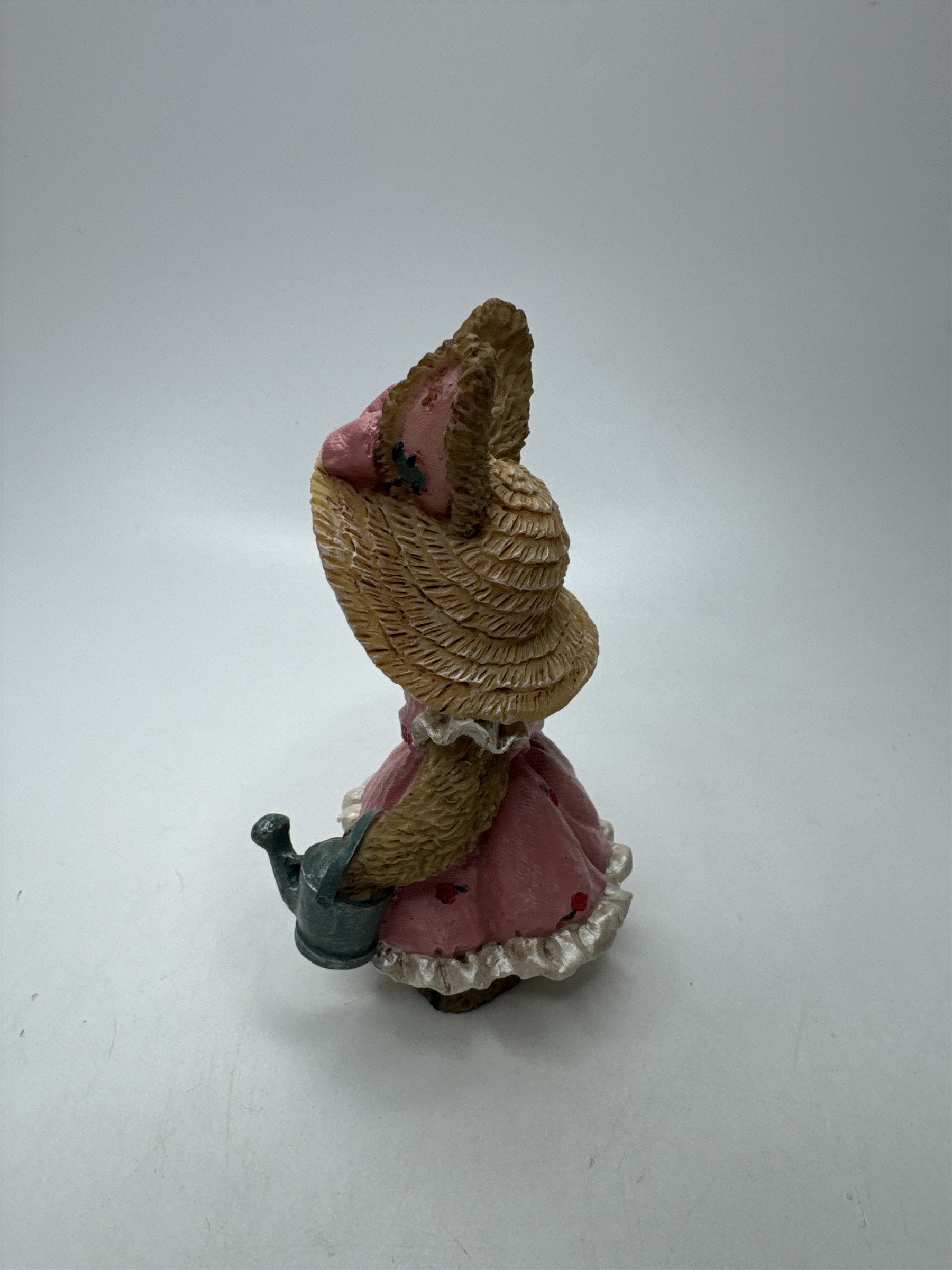 Vintage Home Interiors Flower Garden Bunny Figurine With Watering Can Decor