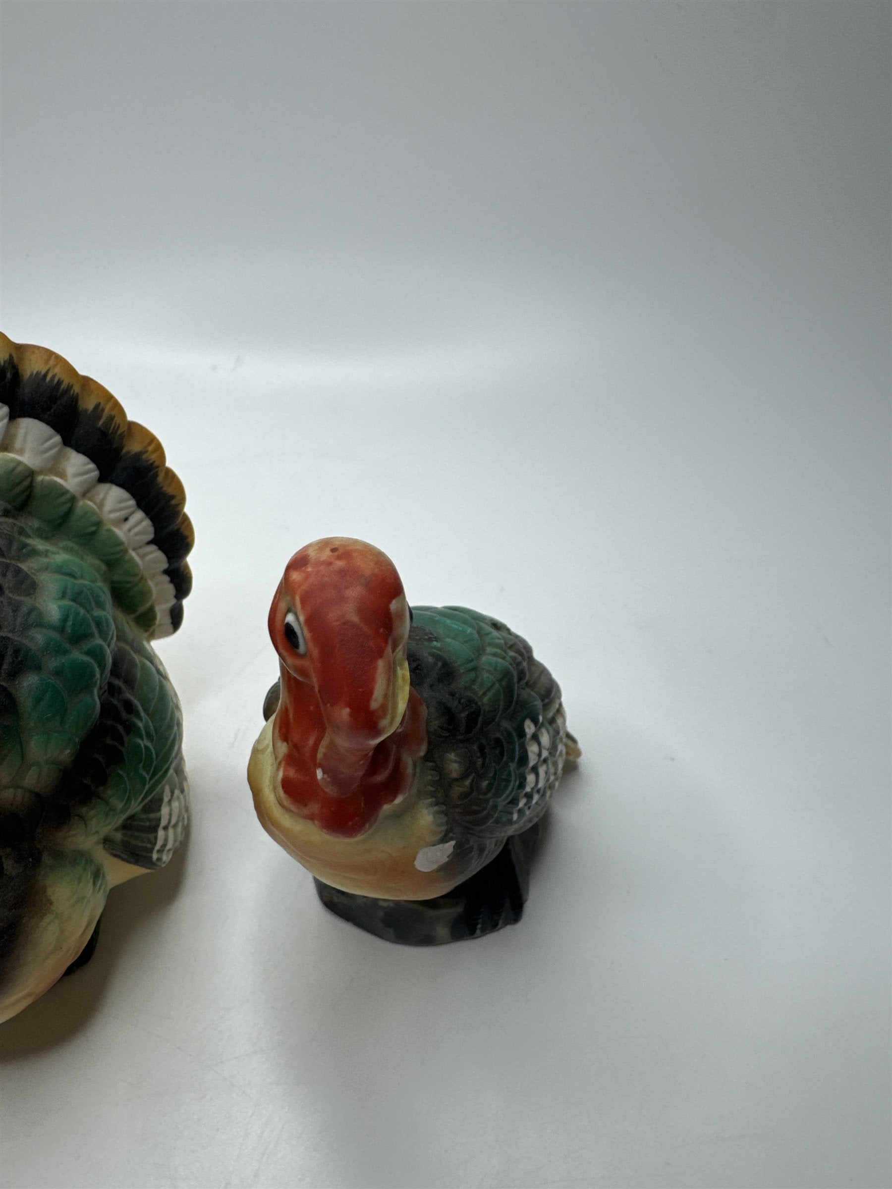Lot of 3 Vintage Turkey Salt & Pepper Shakers Ceramic Thanksgiving Decor *Chip