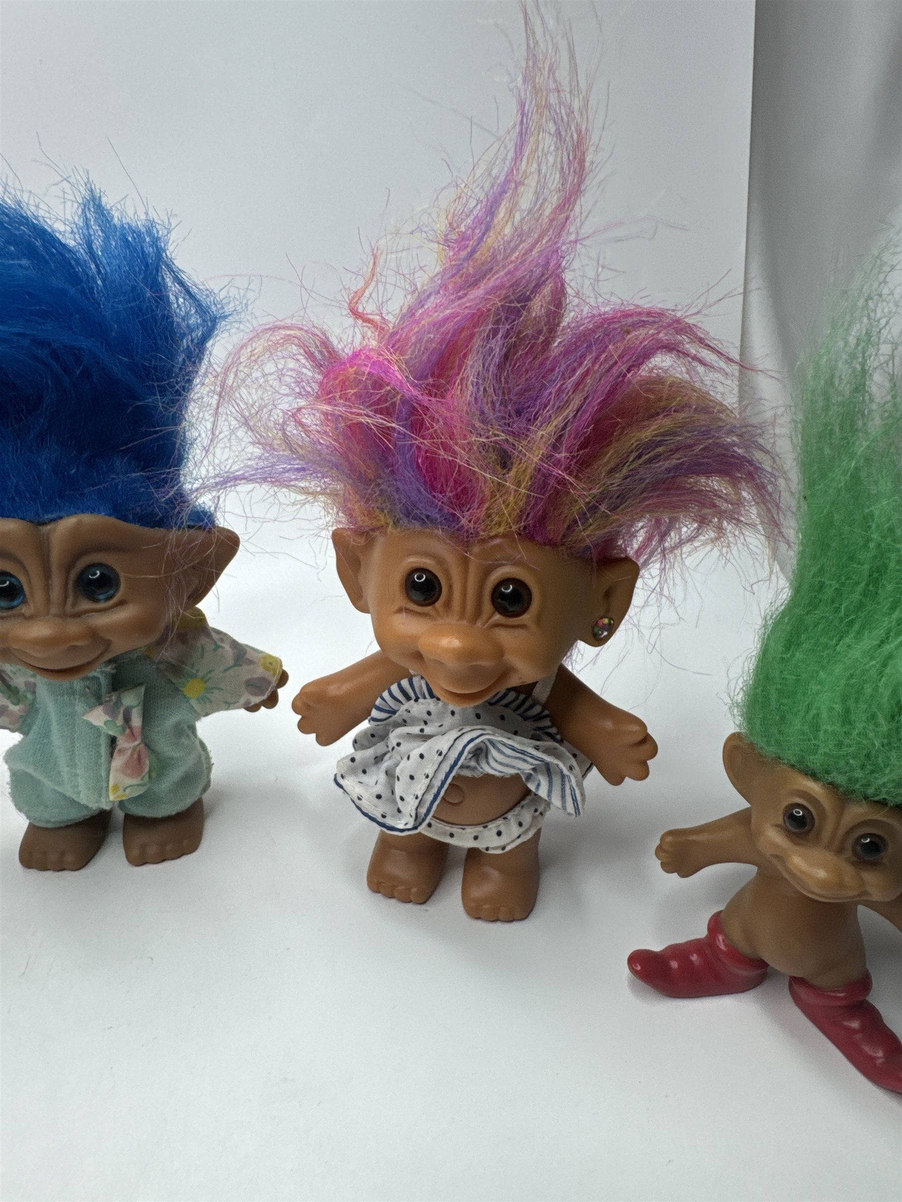 Lot of 5 Vintage Troll Dolls Russ Good Luck Collectible Retro Toy Gift