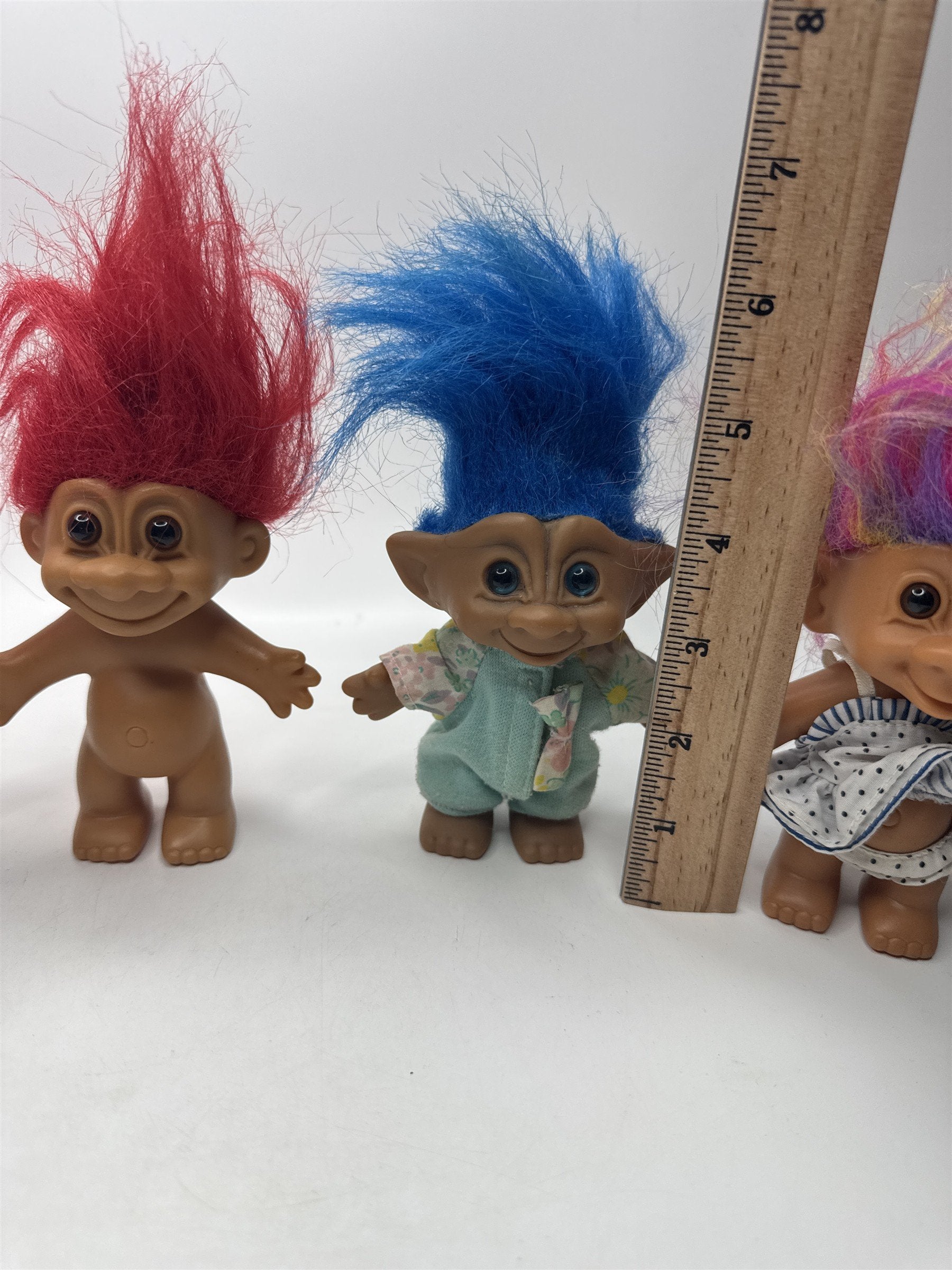 Lot of 5 Vintage Troll Dolls Russ Good Luck Collectible Retro Toy Gift