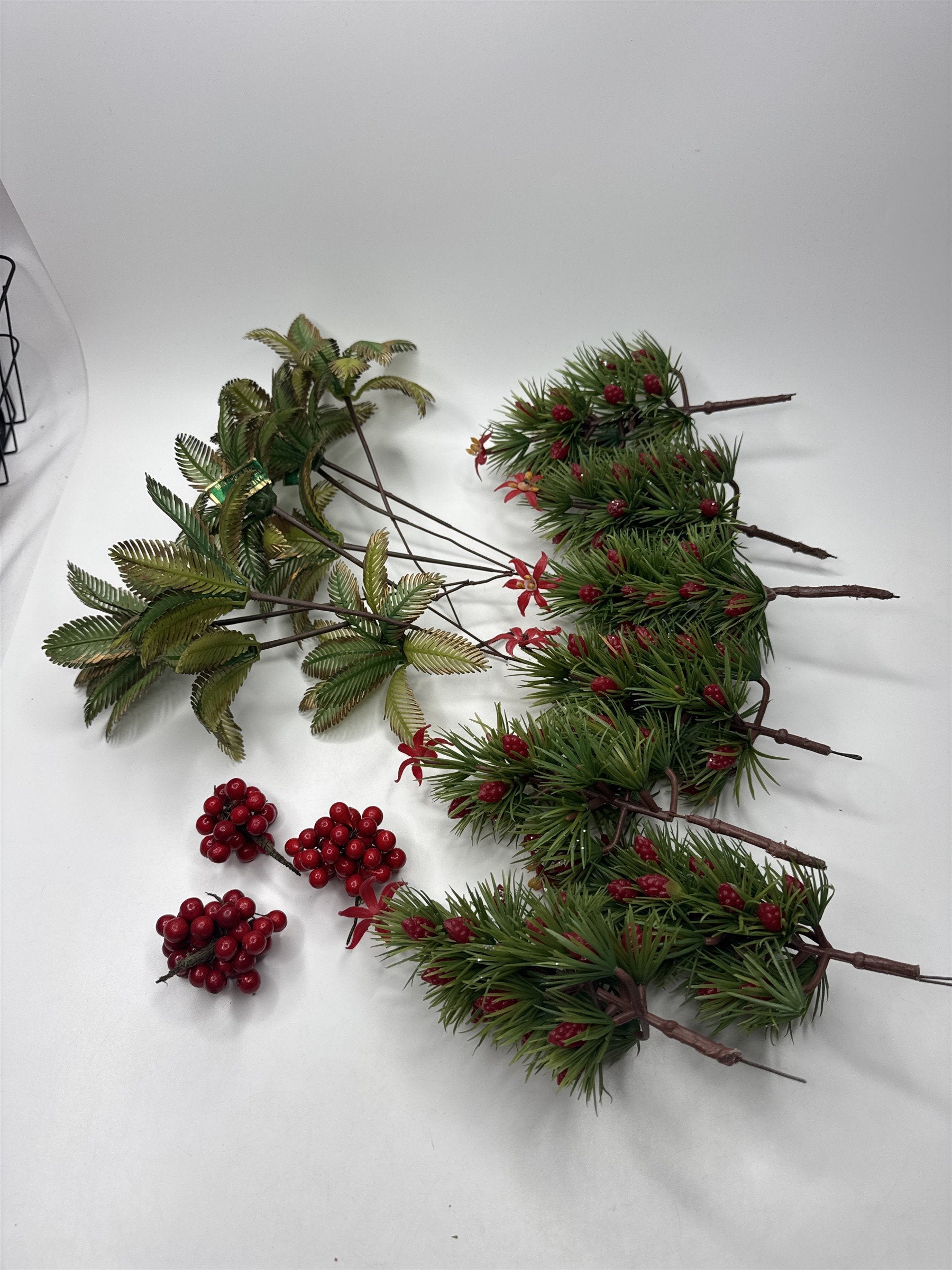 Vintage Lot of Christmas Time Mini Floral Picks Decor Holiday Craft