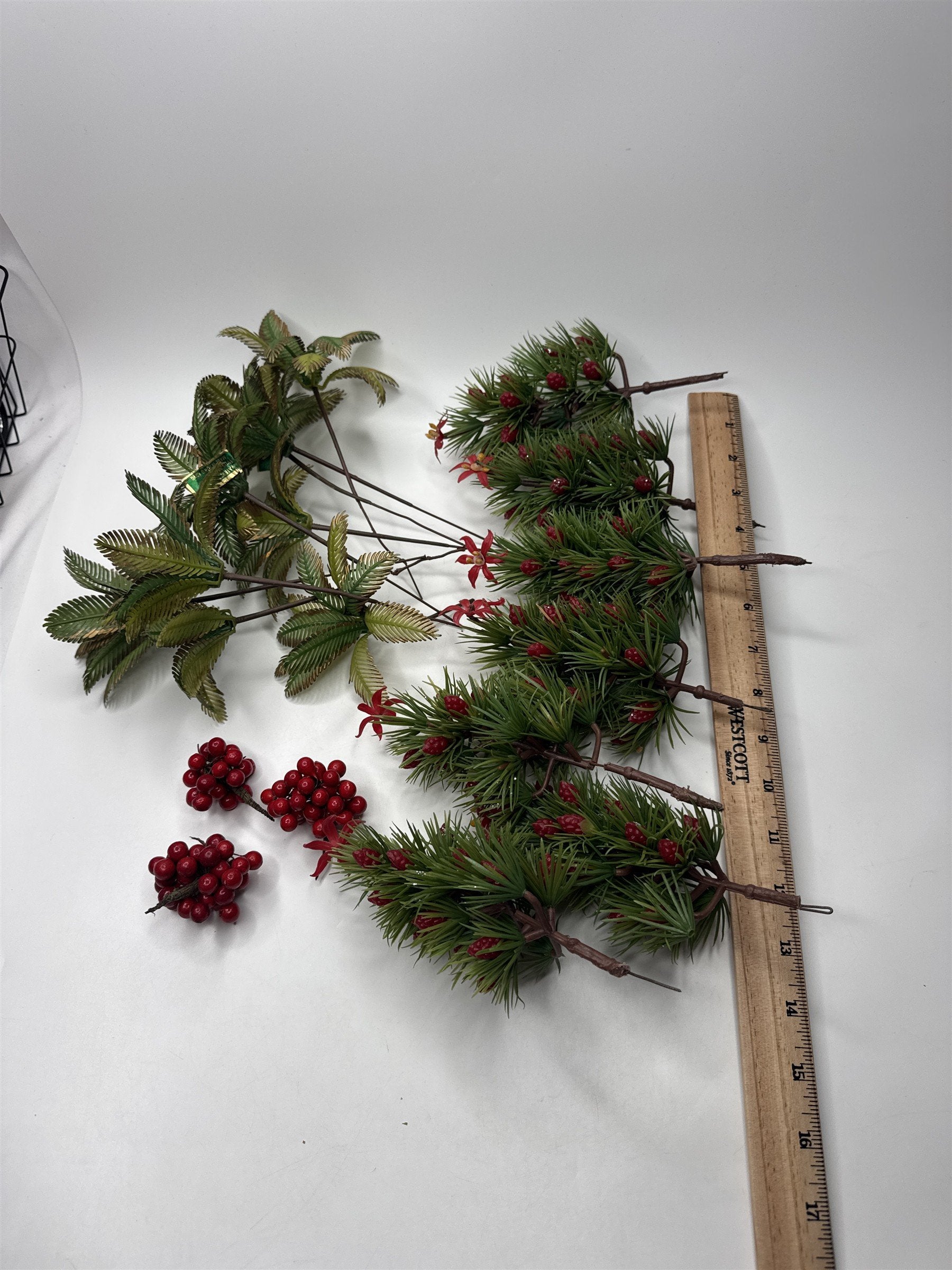 Vintage Lot of Christmas Time Mini Floral Picks Decor Holiday Craft
