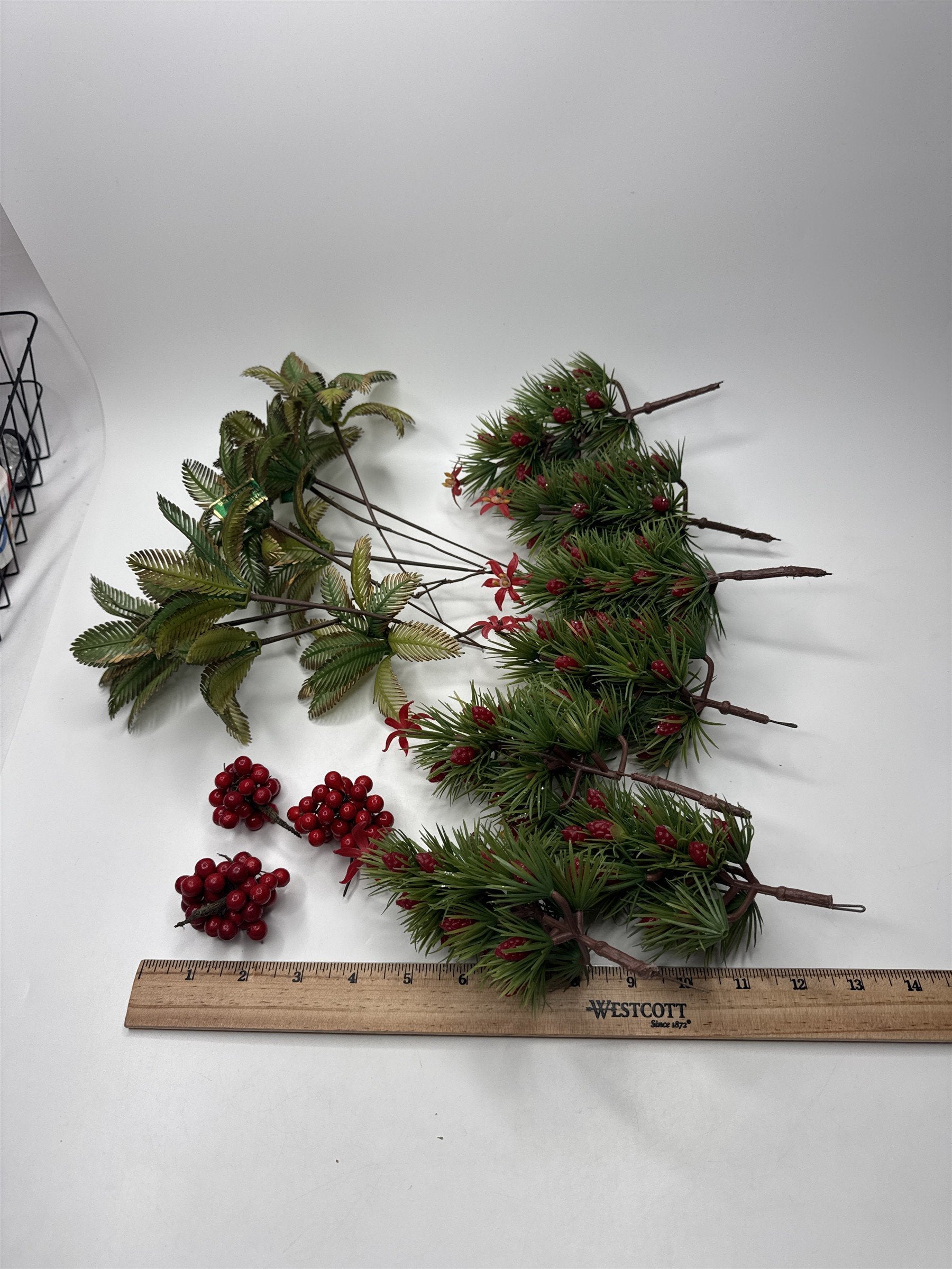 Vintage Lot of Christmas Time Mini Floral Picks Decor Holiday Craft