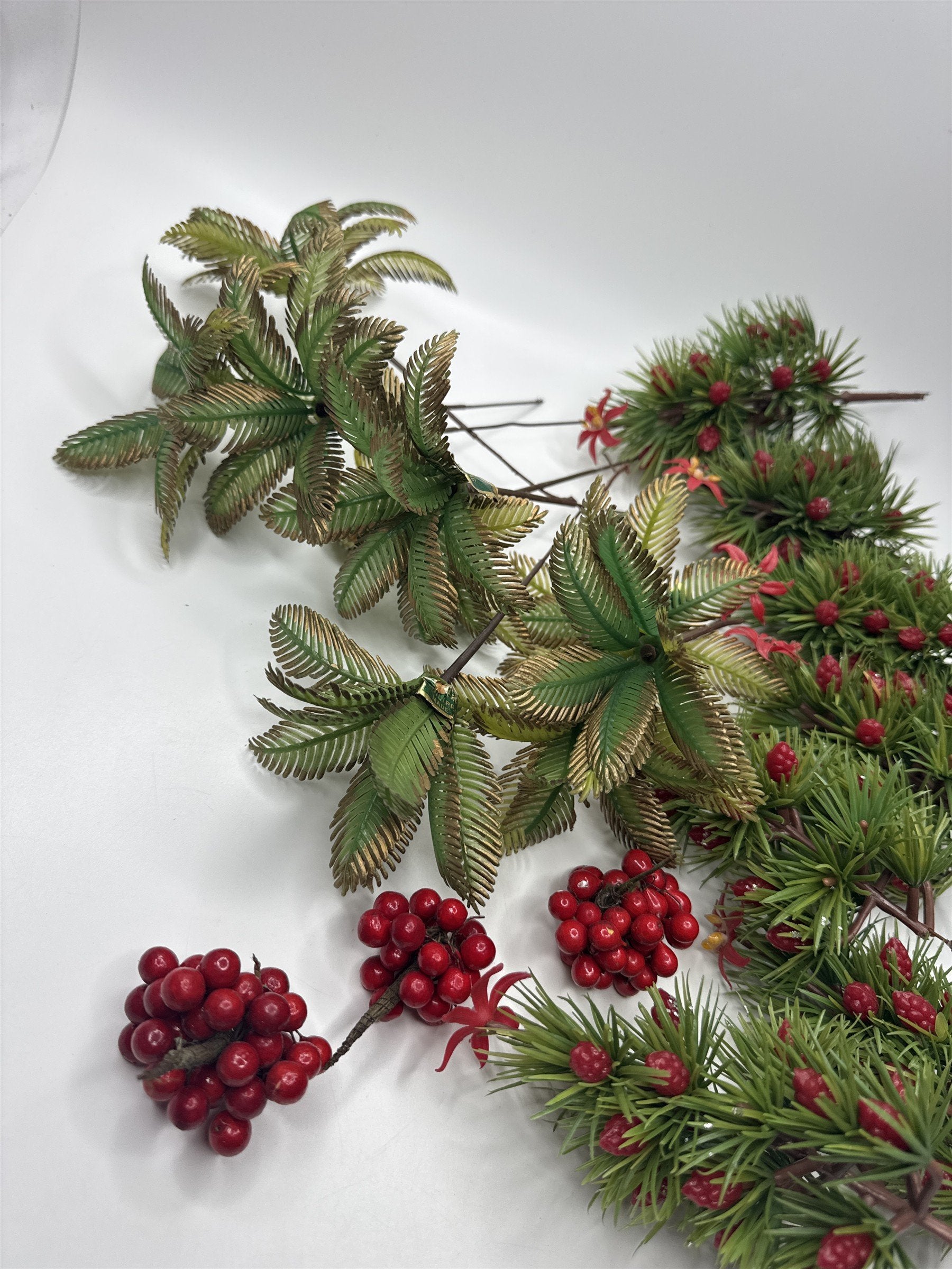 Vintage Lot of Christmas Time Mini Floral Picks Decor Holiday Craft