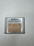 Vintage 1949 Worth's Smart Women's Apparel Nanticoke Plymouth PA Metal Calendar