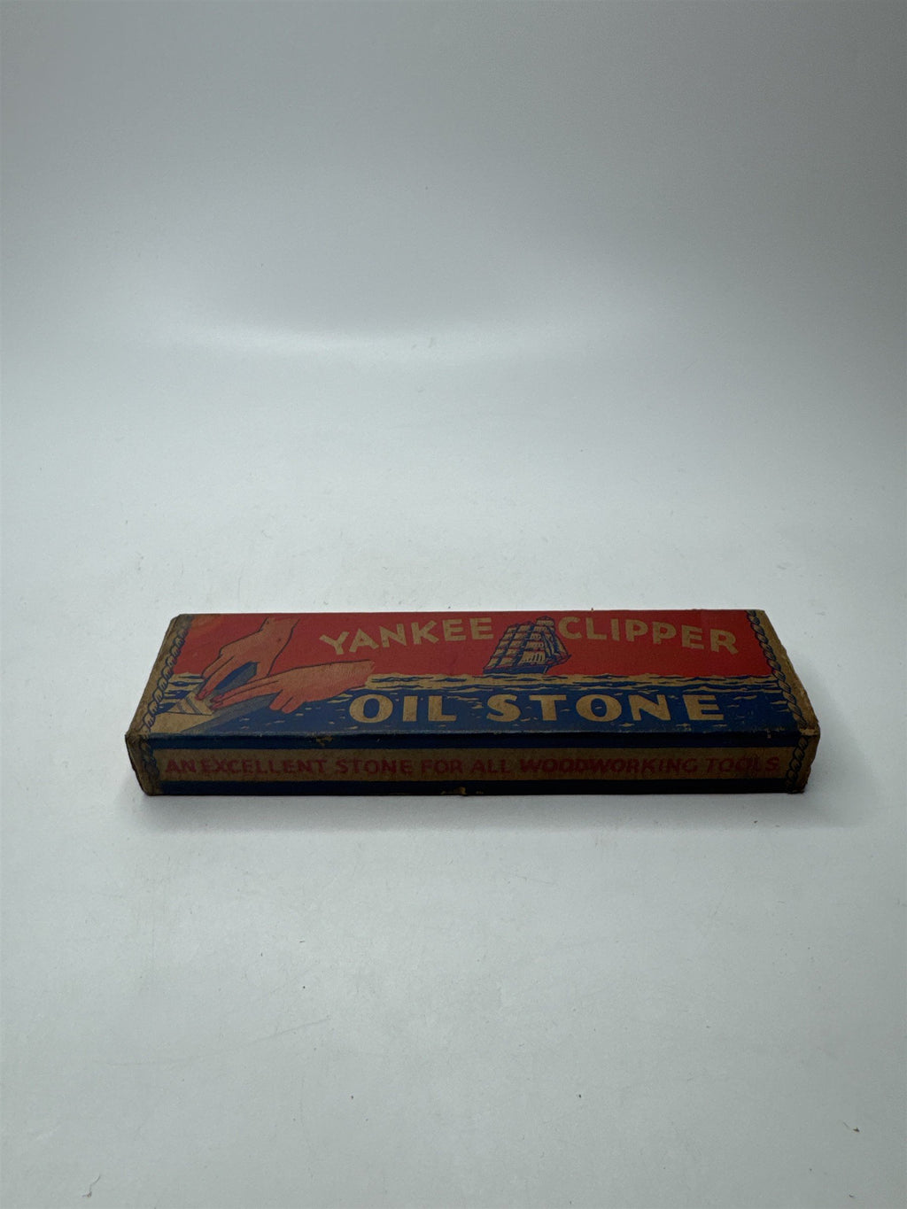 Vintage Yankee Clipper Oil Stone Sharpening Tool Original Box Hone Hardware