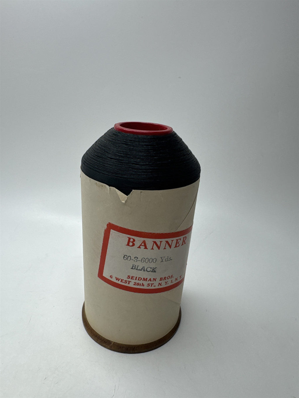 Vintage Banner Thread Black 6000 Yds Spool 60/3 Sewing Quilting Craft Supply