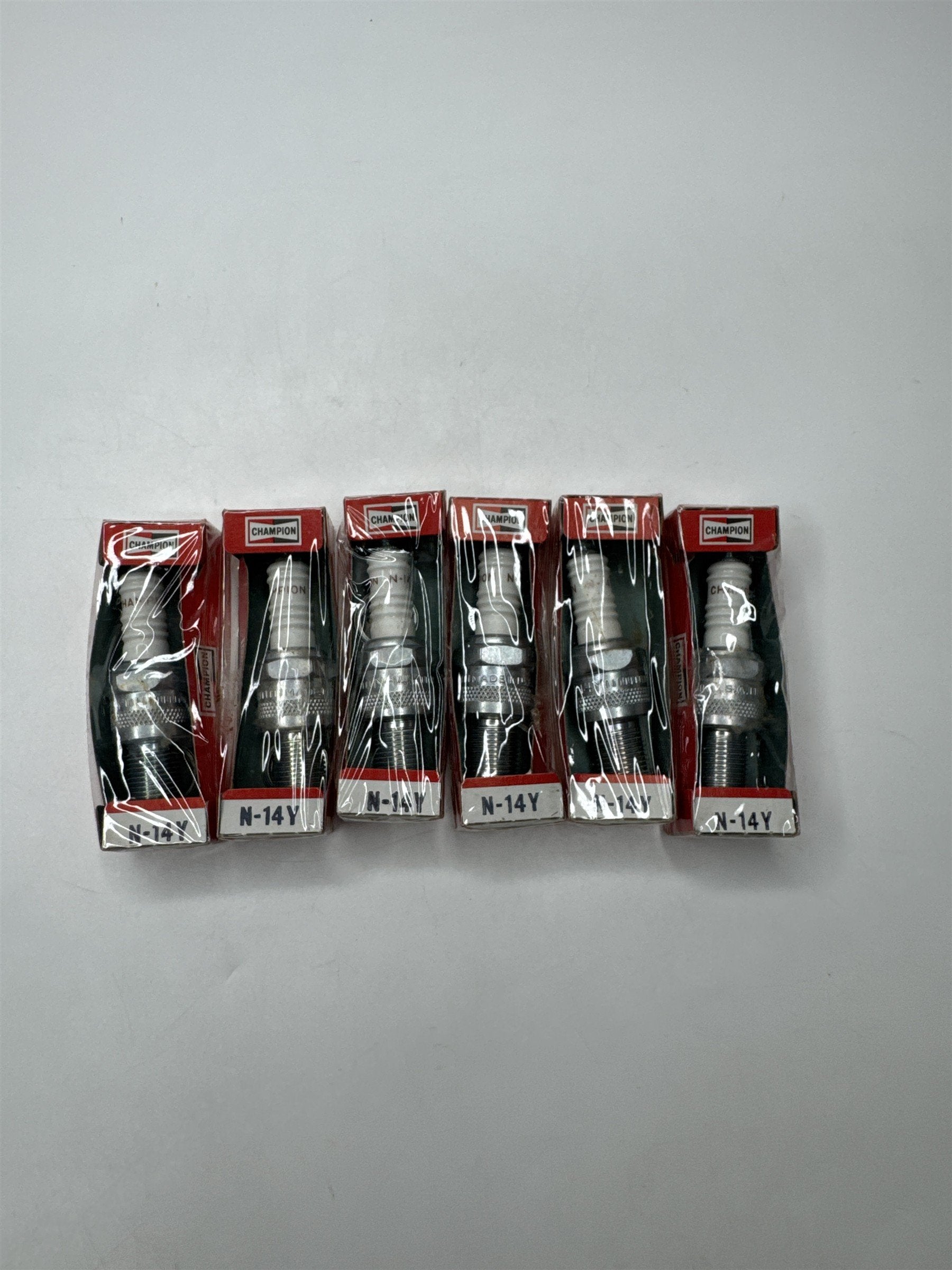 Champion N-14Y Spark Plugs Vintage Set of 6 Auto Engine Car Truck