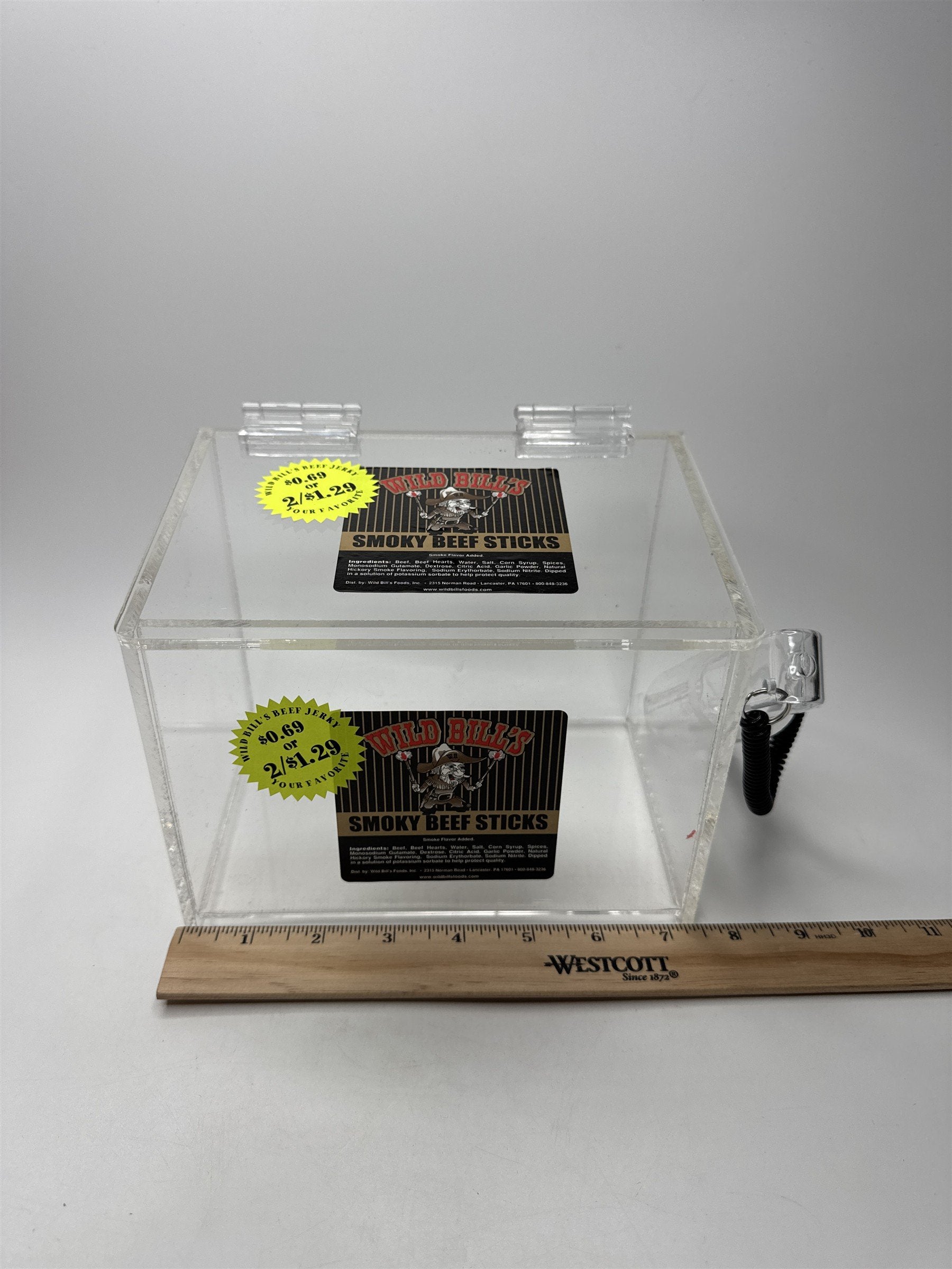 Wild Bill's Acrylic Countertop Snack Candy Container Box with Tongs Candy Bin