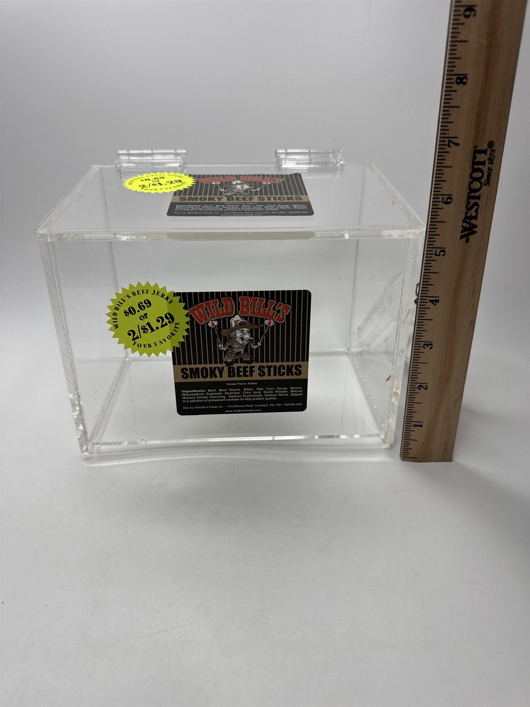 Wild Bill's Acrylic Countertop Snack Candy Container Box with Tongs Candy Bin