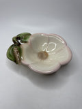 Vintage MCM Ceramic Magnolia Flower Dish Plate Pin Tray Mid-Century