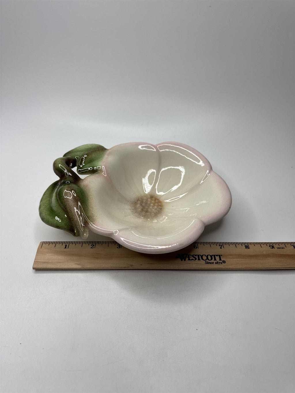 Vintage MCM Ceramic Magnolia Flower Dish Plate Pin Tray Mid-Century