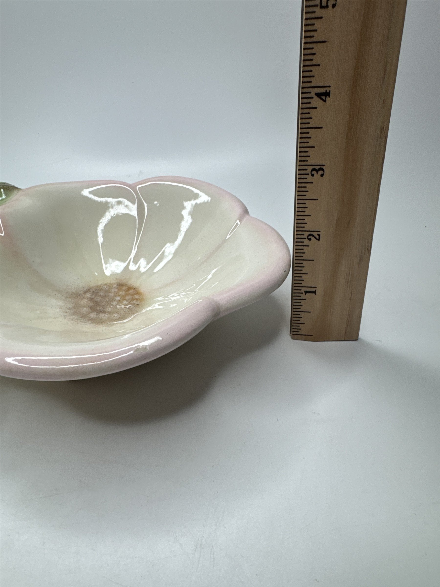 Vintage MCM Ceramic Magnolia Flower Dish Plate Pin Tray Mid-Century
