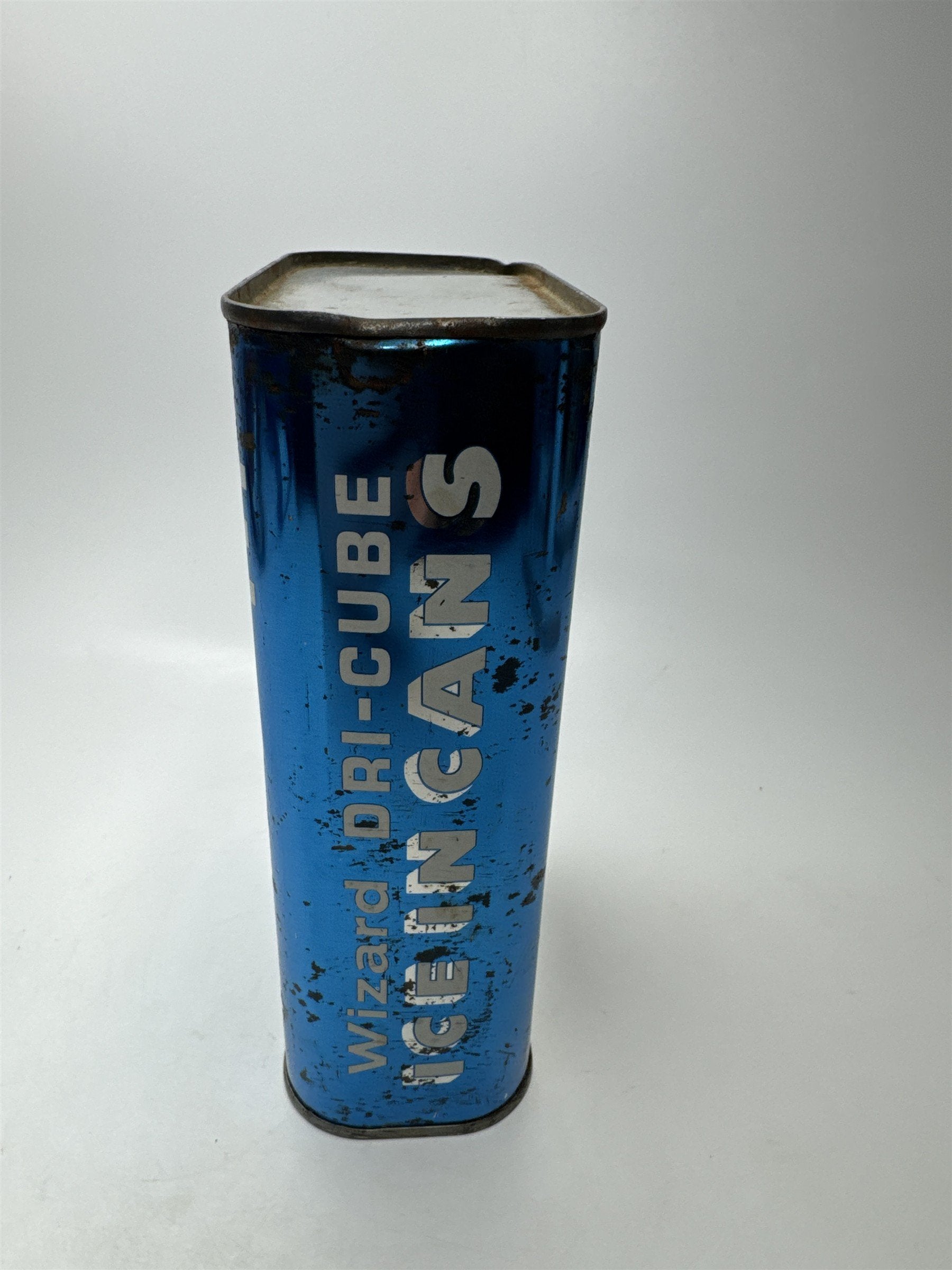 Vintage Wizard Dri-Cube Ice In Can Full Cooling Advertising Tin