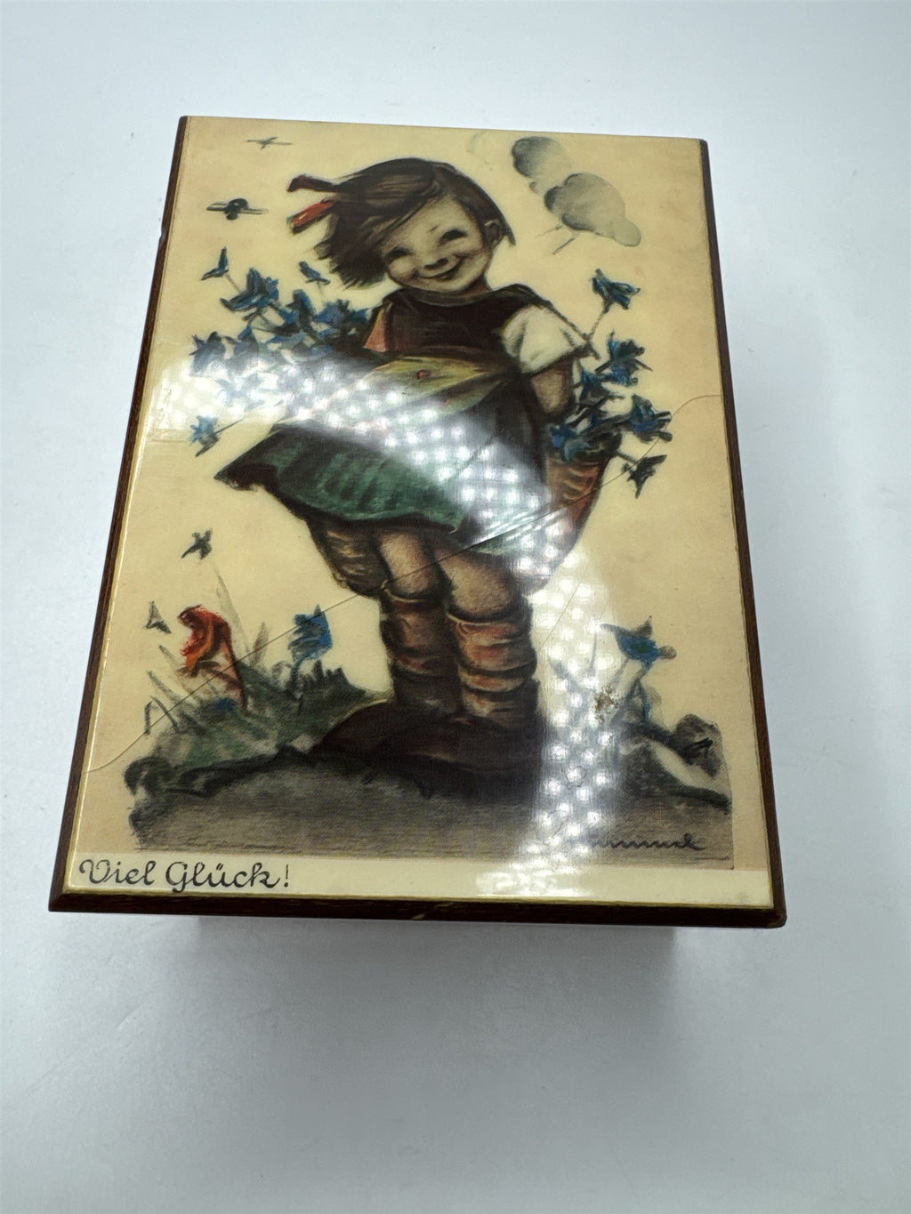 Vintage Swiss Wood Music Box Stranger In The Night Tune *Crack*