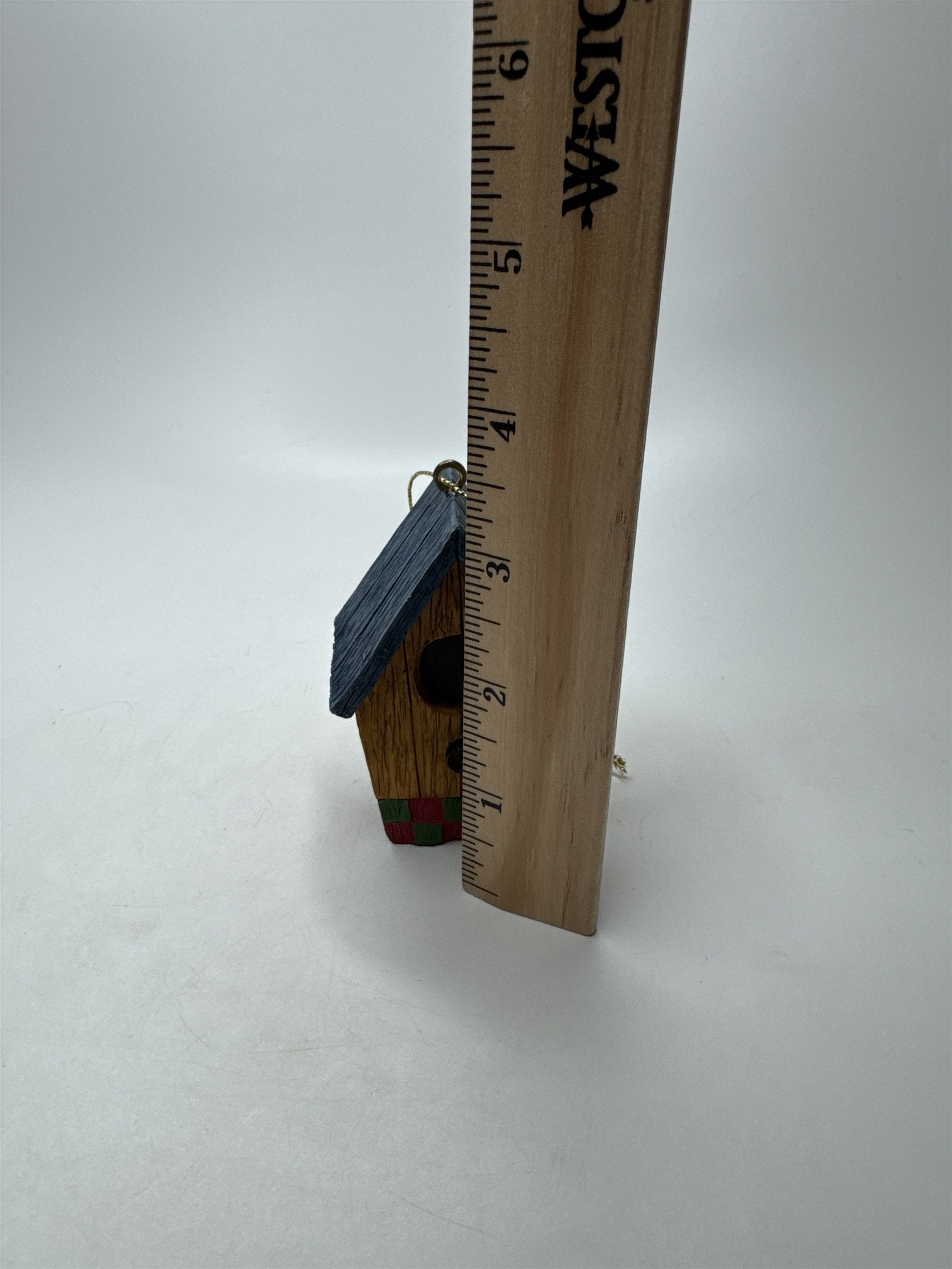 Vintage Miniature Birdhouse Ornament Small Figural Christmas Holiday Decor