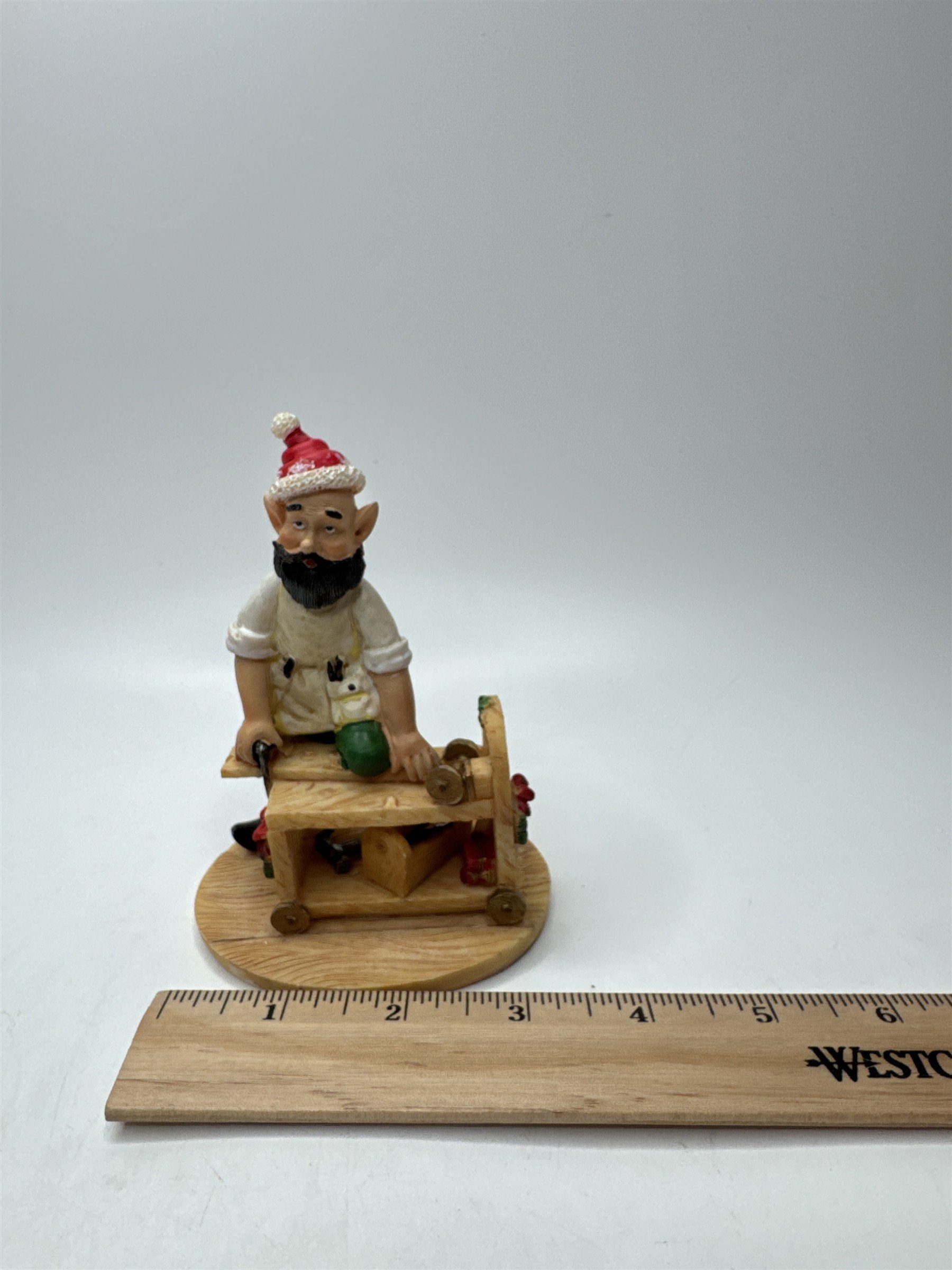 Vintage Wood Toy Maker Figurine Santa Helper Christmas Holiday Decor