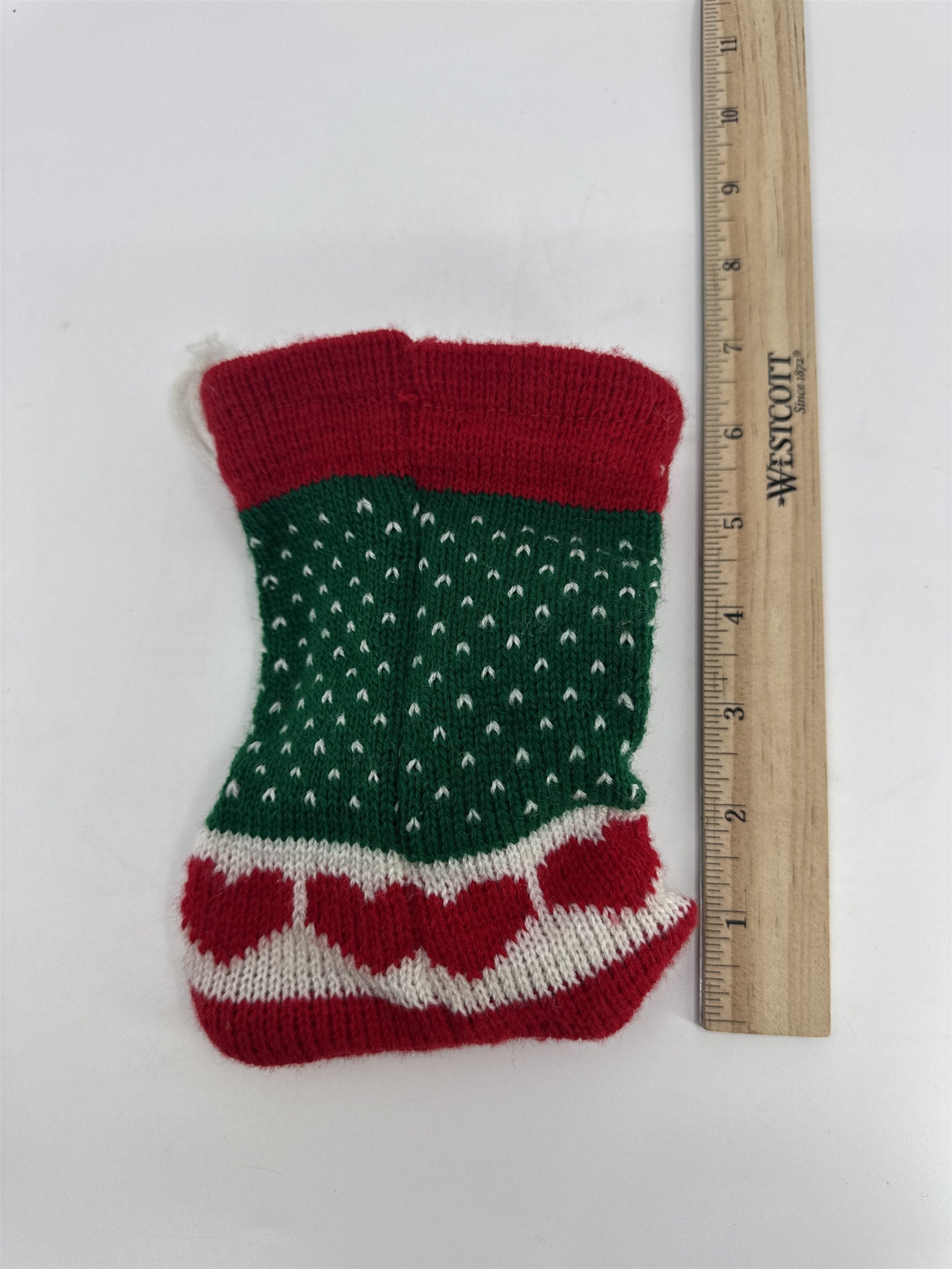 Knitted Christmas Teddy Bear Goodie/Candy/Treat Bag Holiday Gift Bag